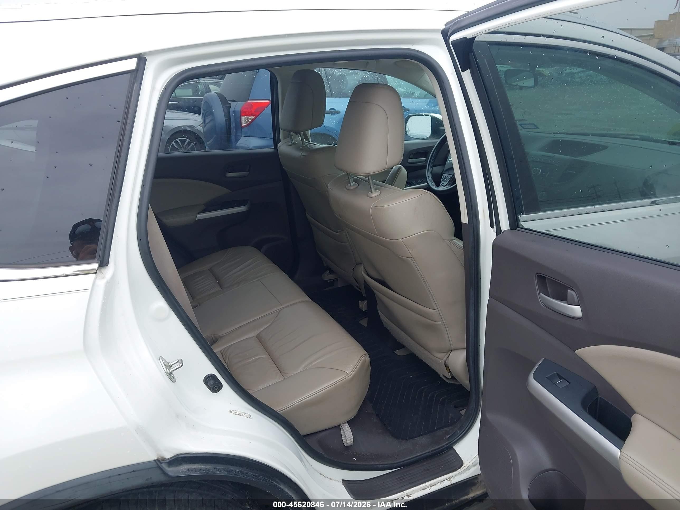 2014 Honda Cr-v Ex-l White vin: 5J6RM4H74EL076292