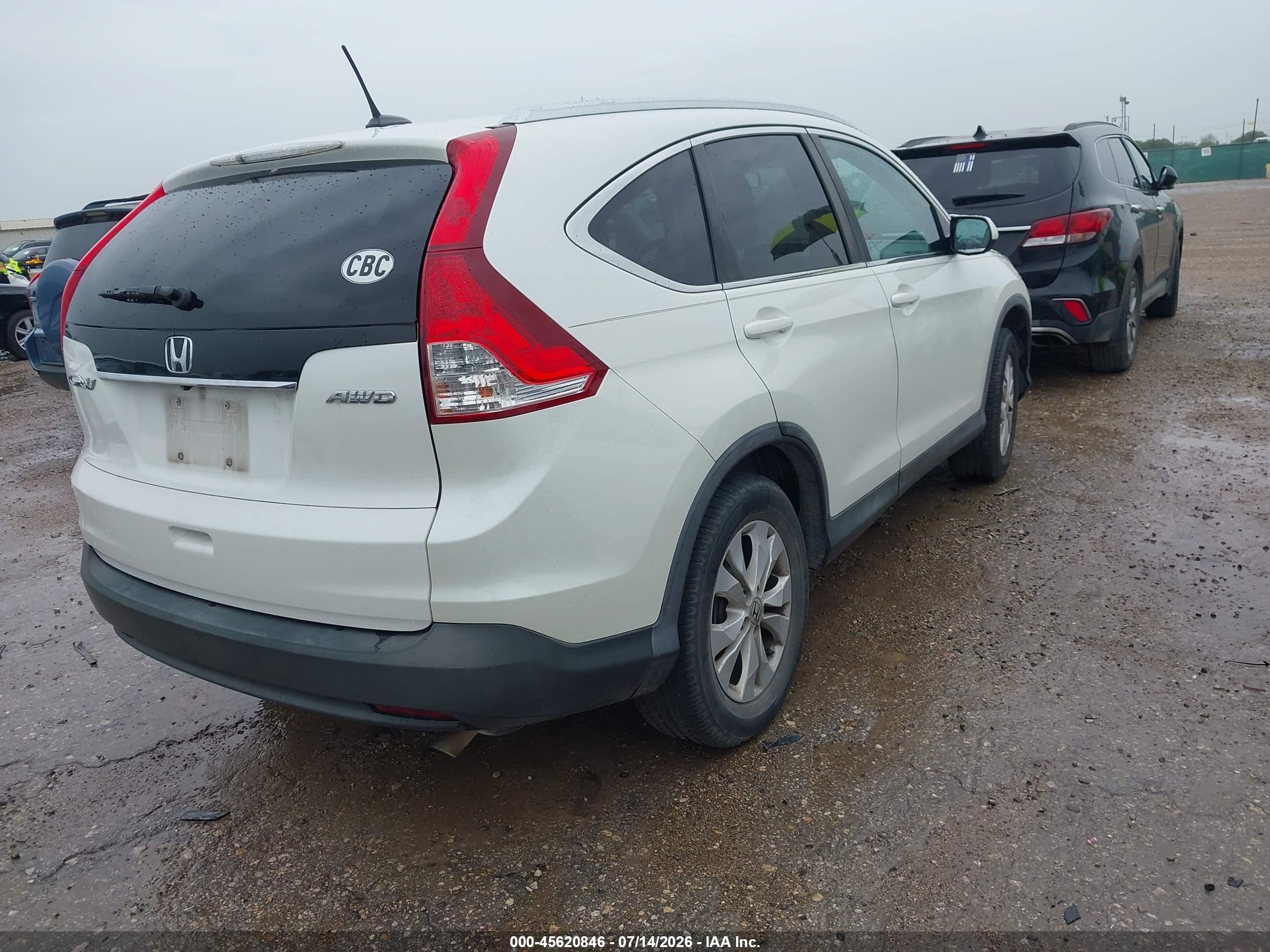 2014 Honda Cr-v Ex-l White vin: 5J6RM4H74EL076292