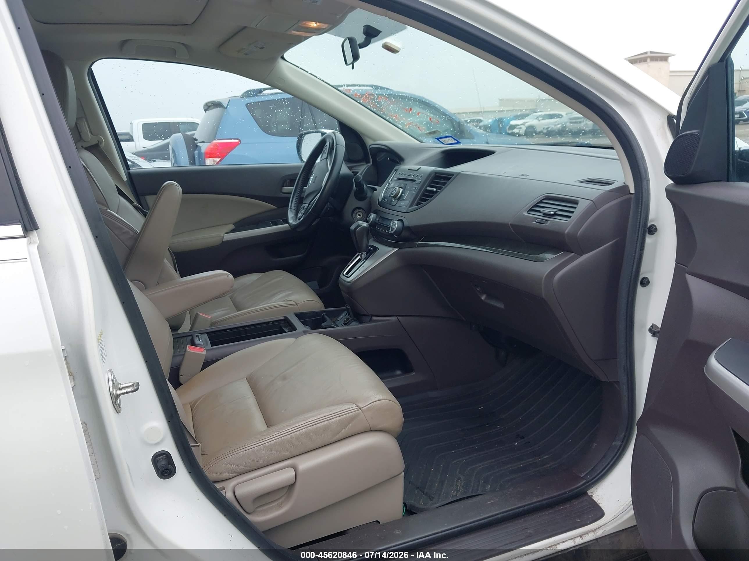 2014 Honda Cr-v Ex-l White vin: 5J6RM4H74EL076292