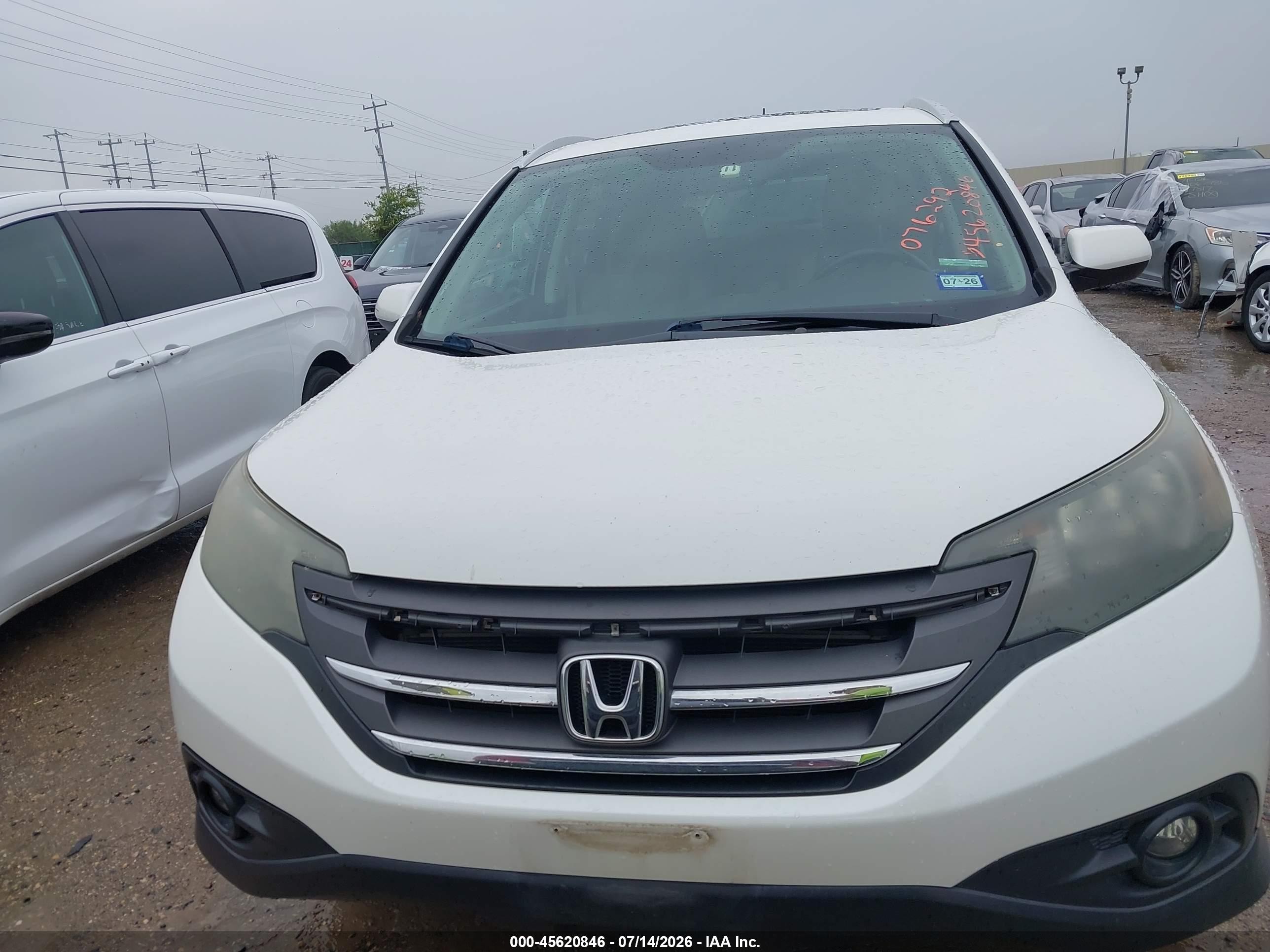 2014 Honda Cr-v Ex-l White vin: 5J6RM4H74EL076292
