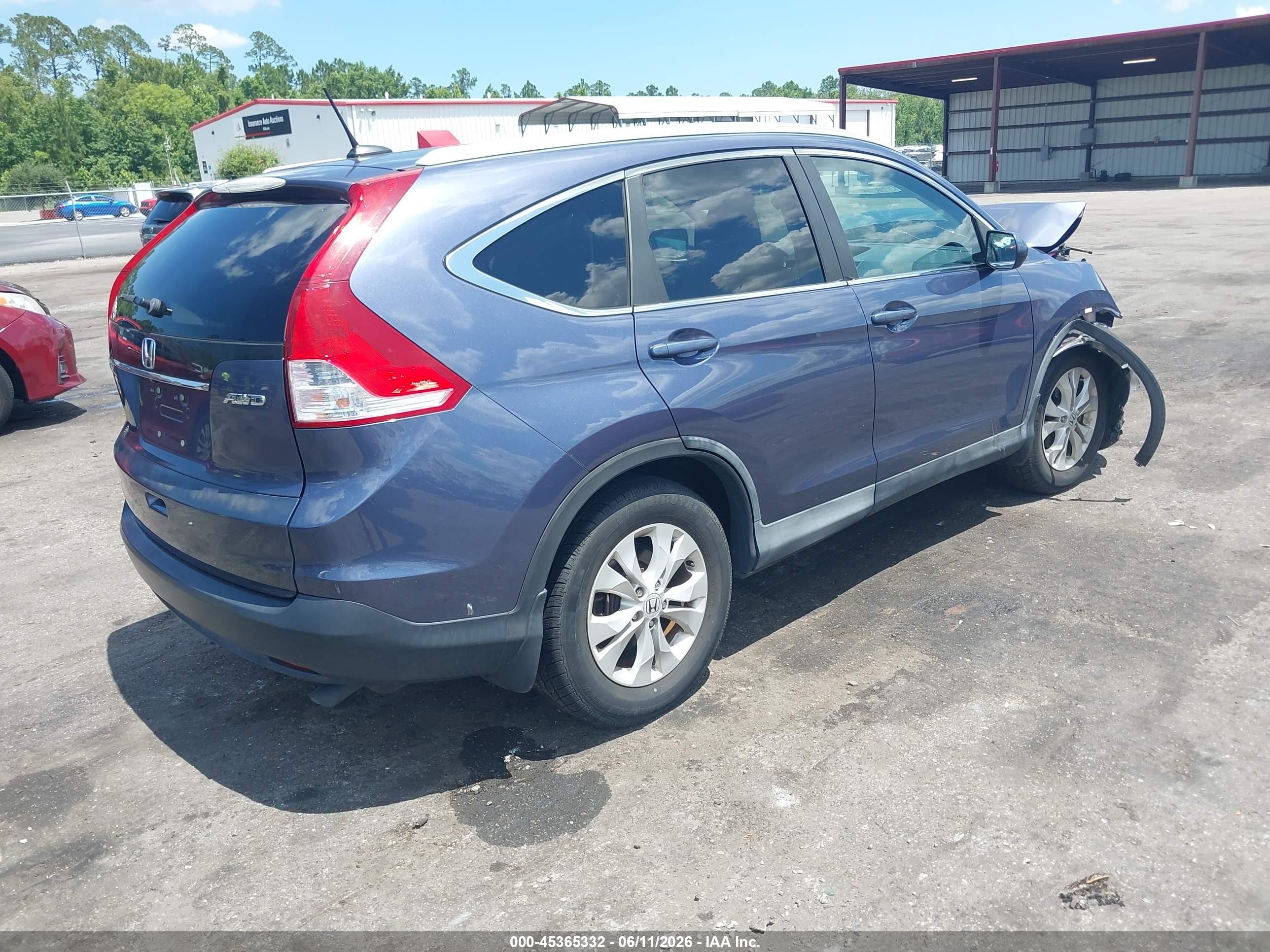 2014 Honda Cr-v Ex-l Blue vin: 5J6RM4H74EL076809