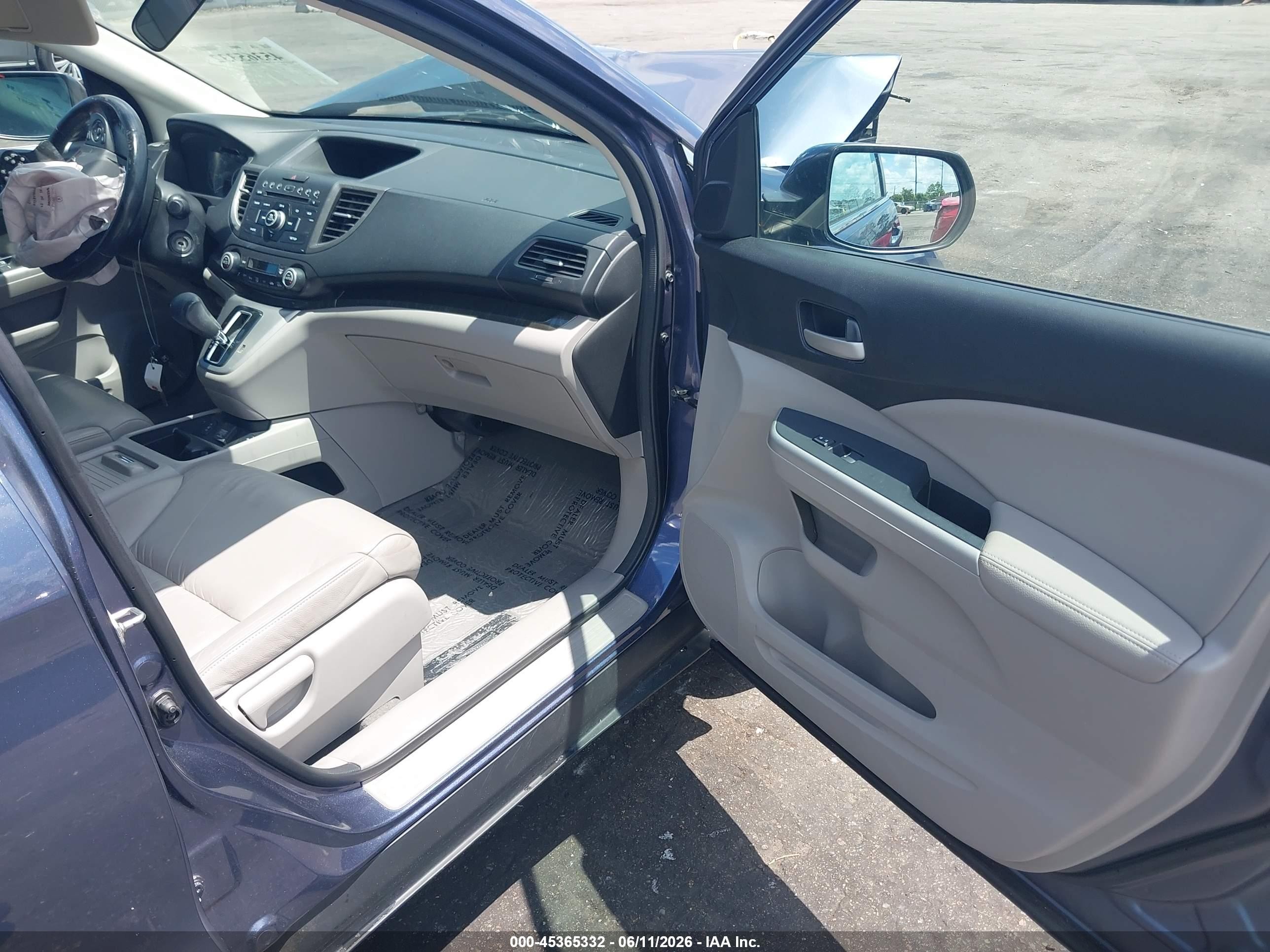2014 Honda Cr-v Ex-l Blue vin: 5J6RM4H74EL076809