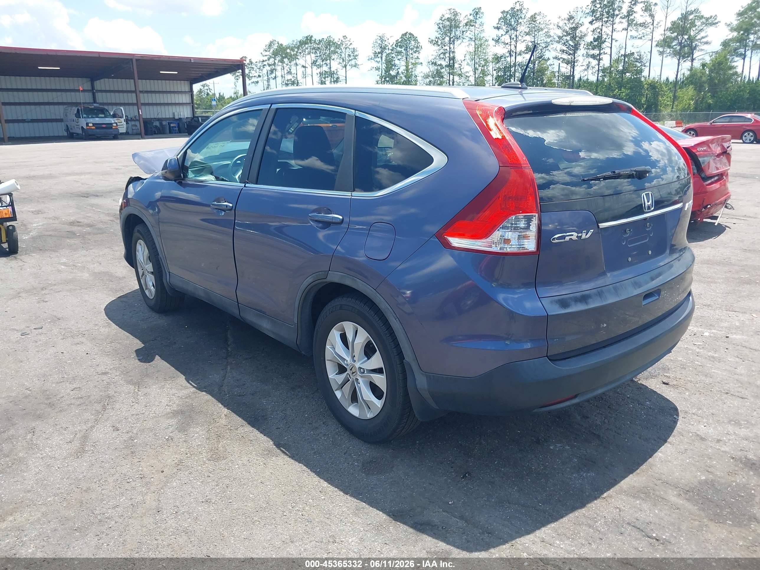 2014 Honda Cr-v Ex-l Blue vin: 5J6RM4H74EL076809