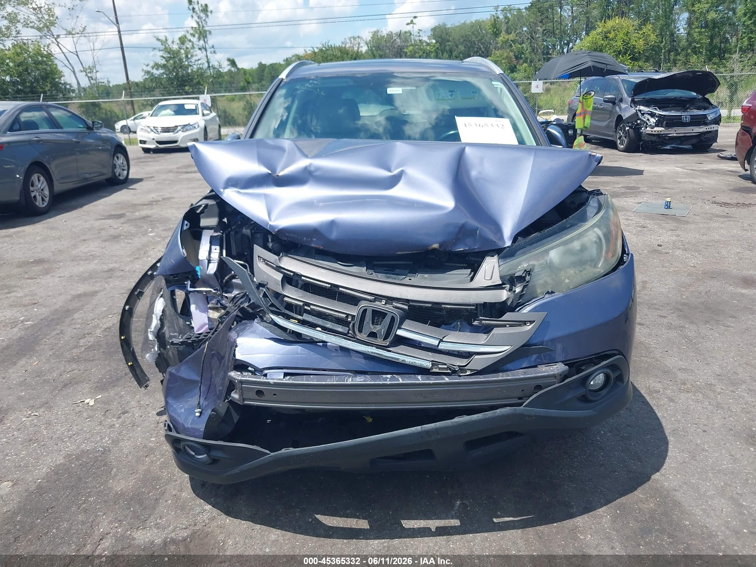 2014 Honda Cr-v Ex-l Blue vin: 5J6RM4H74EL076809
