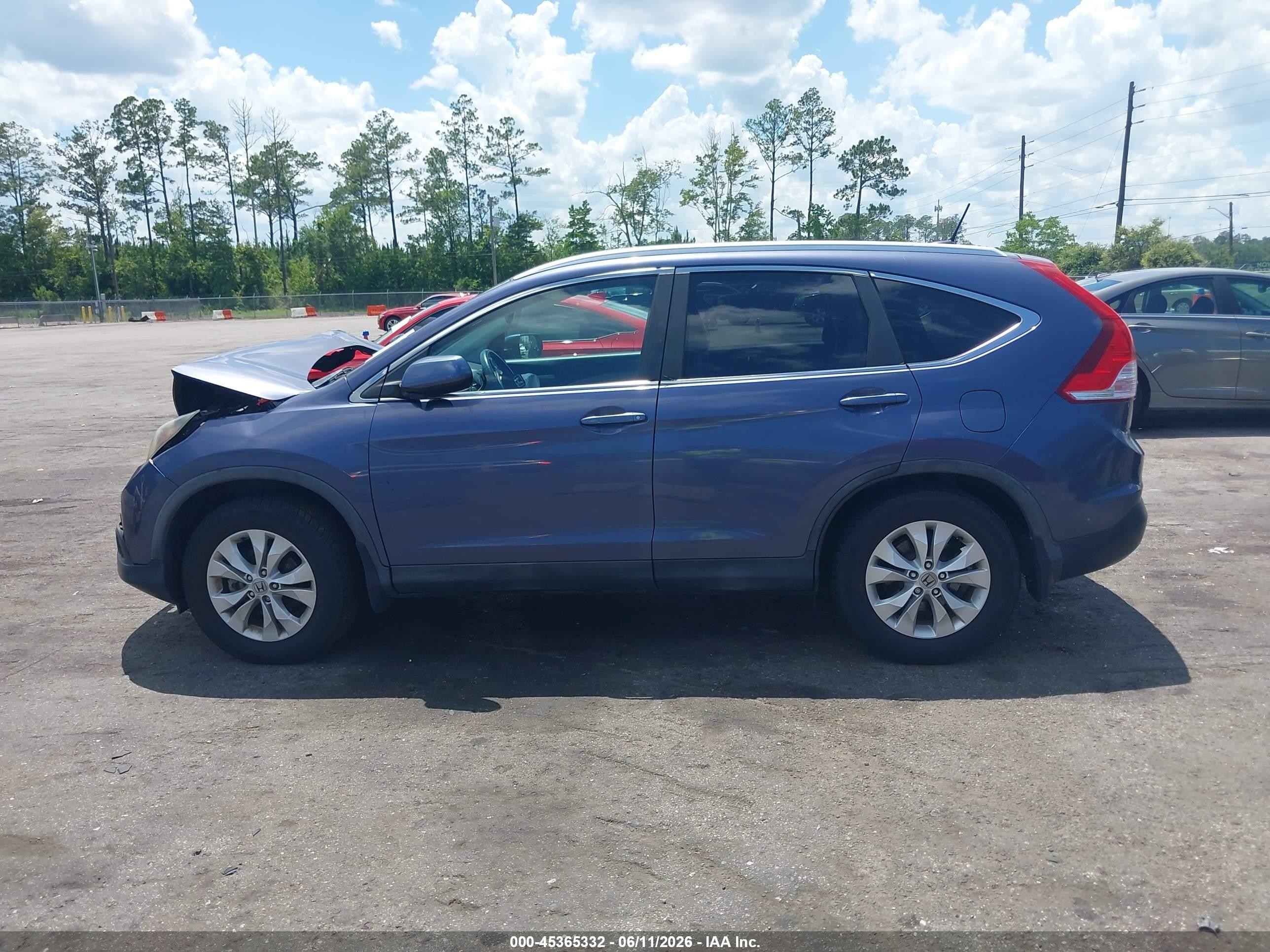 2014 Honda Cr-v Ex-l Blue vin: 5J6RM4H74EL076809