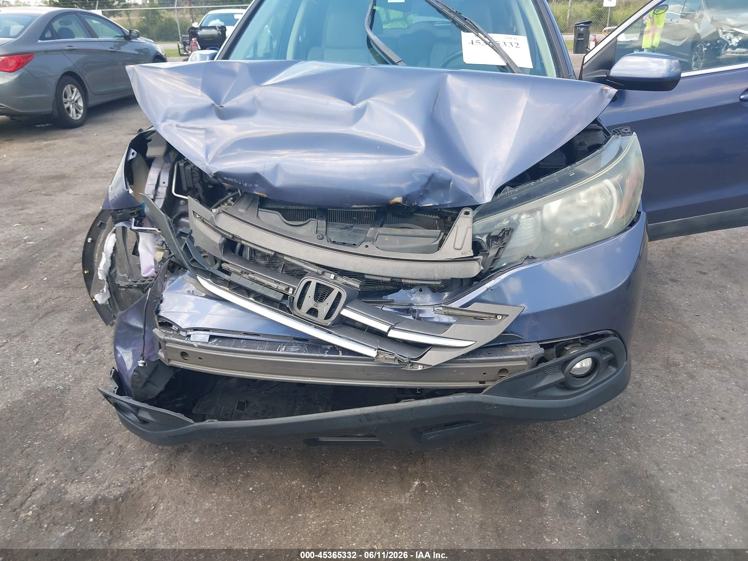 2014 Honda Cr-v Ex-l Blue vin: 5J6RM4H74EL076809