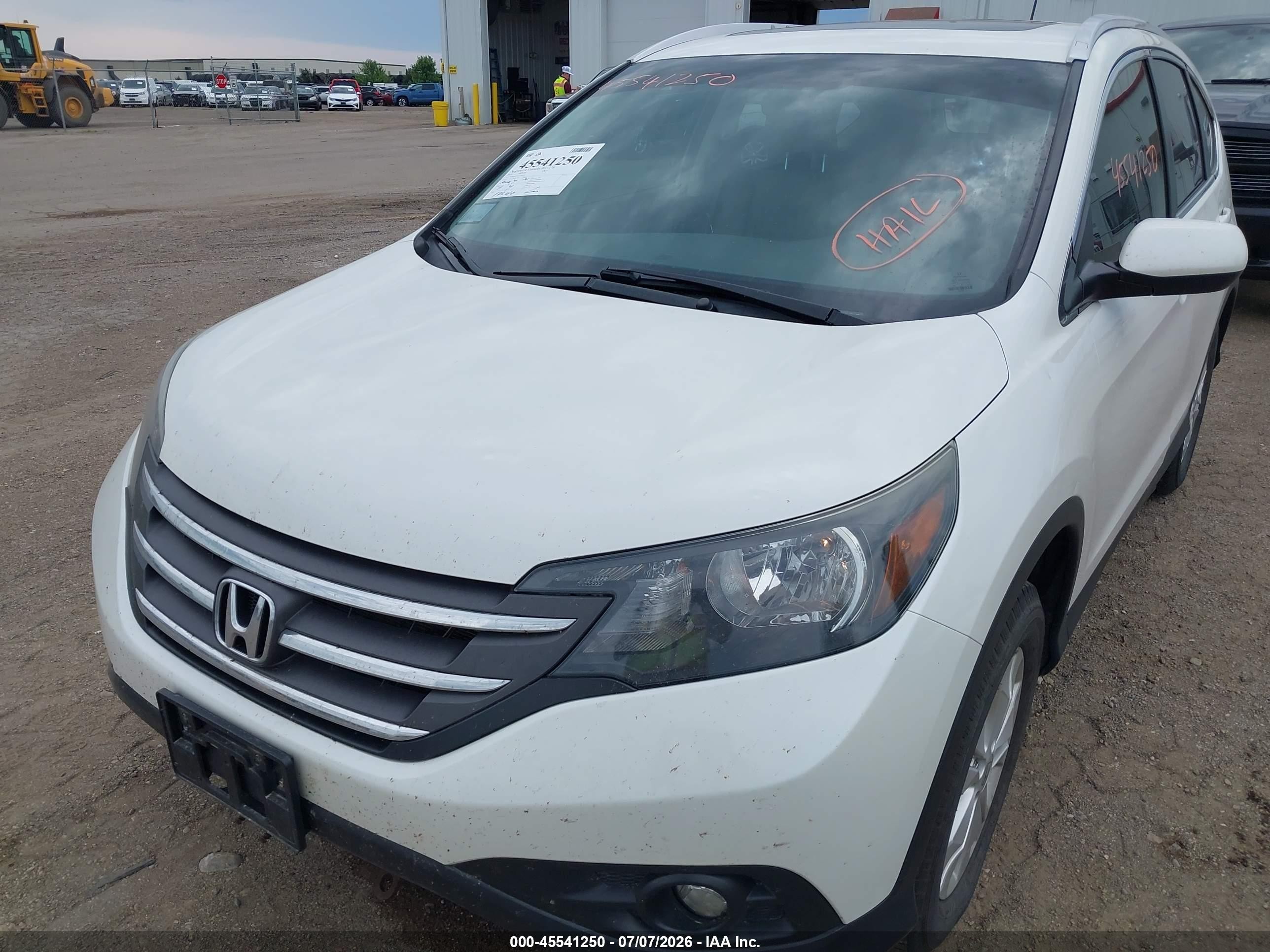 2014 Honda Cr-v Ex-l White vin: 5J6RM4H74EL104074