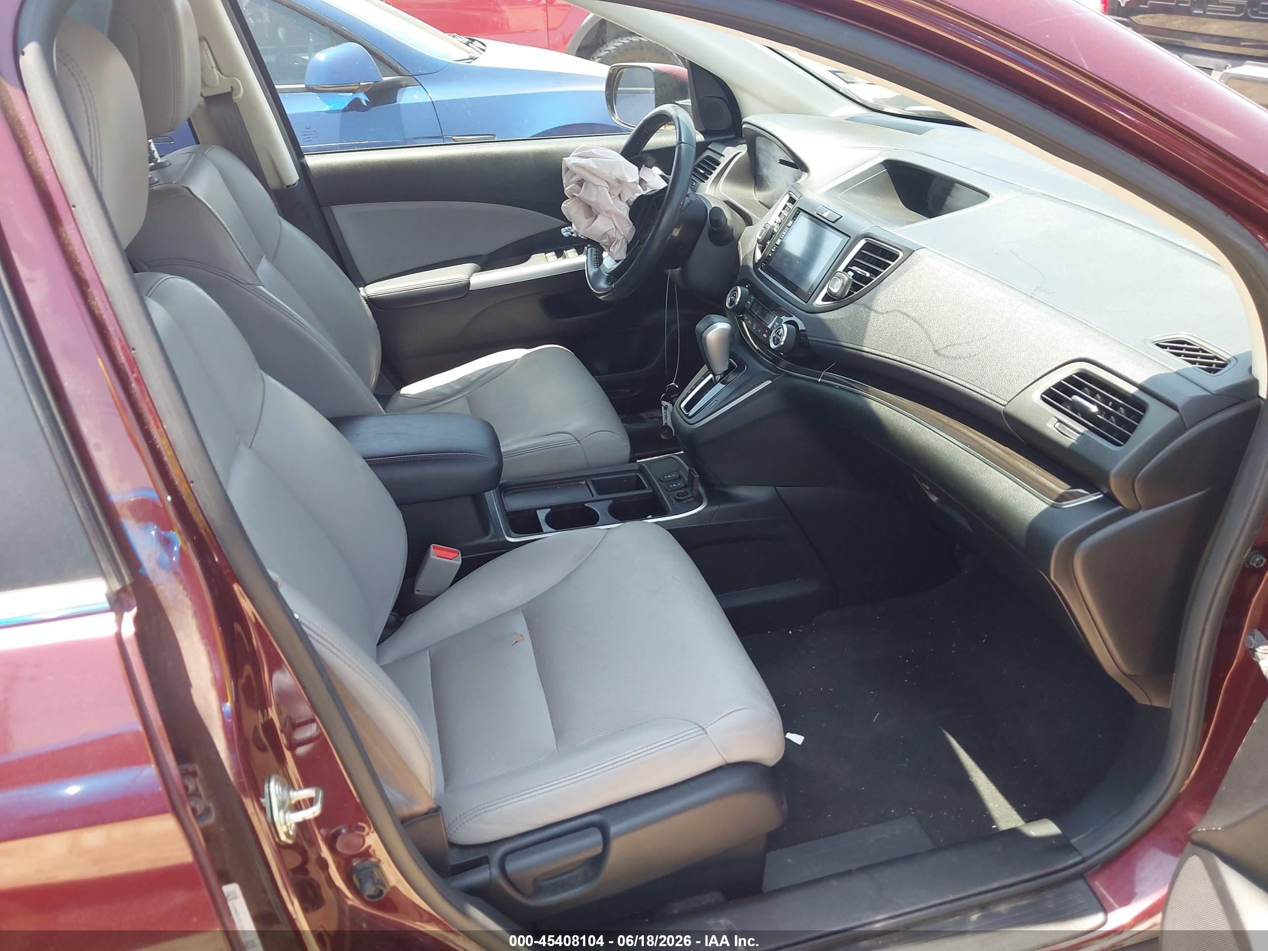 2015 Honda Cr-v Ex-l Maroon vin: 5J6RM4H74FL004395