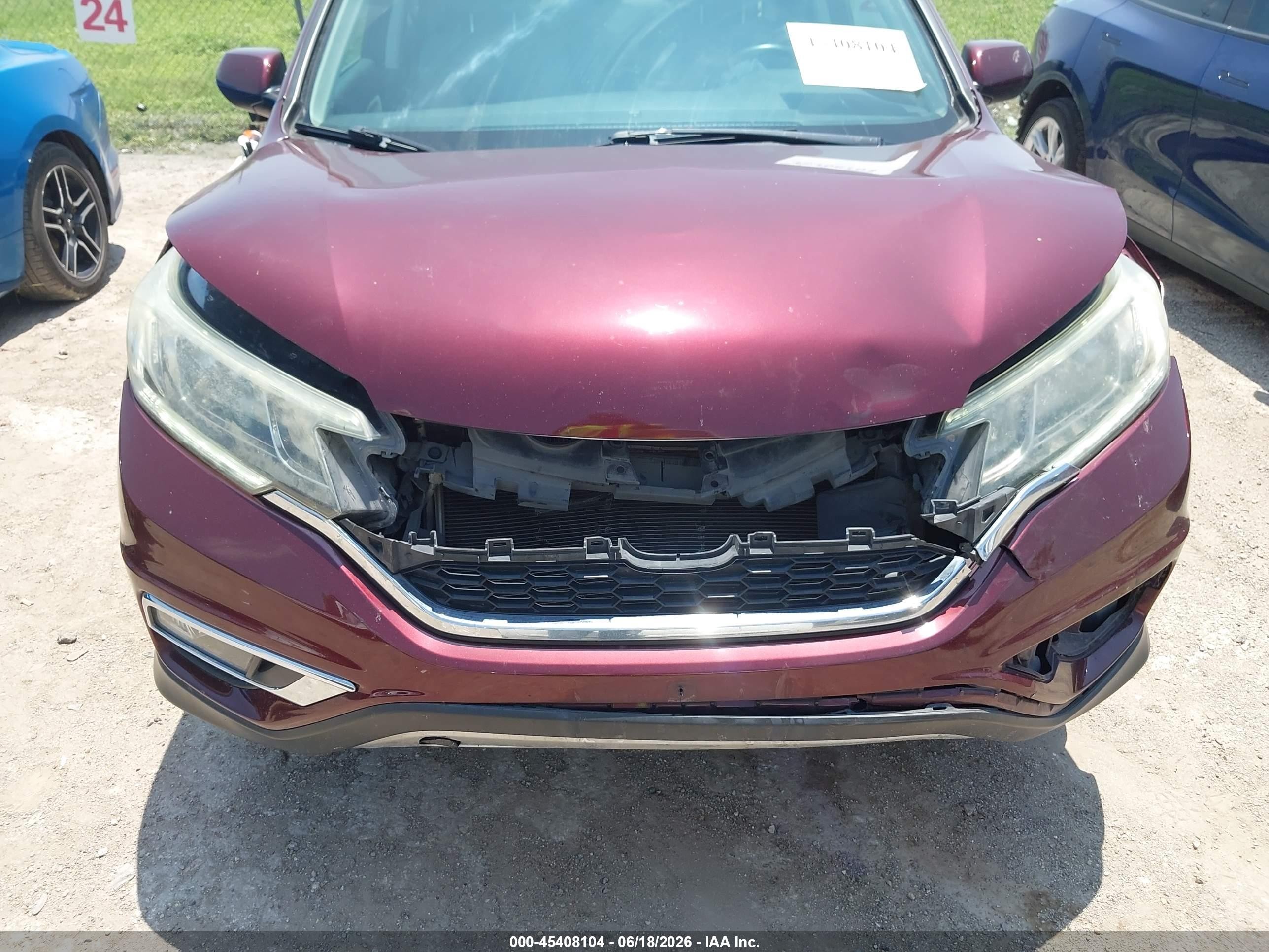 2015 Honda Cr-v Ex-l Maroon vin: 5J6RM4H74FL004395