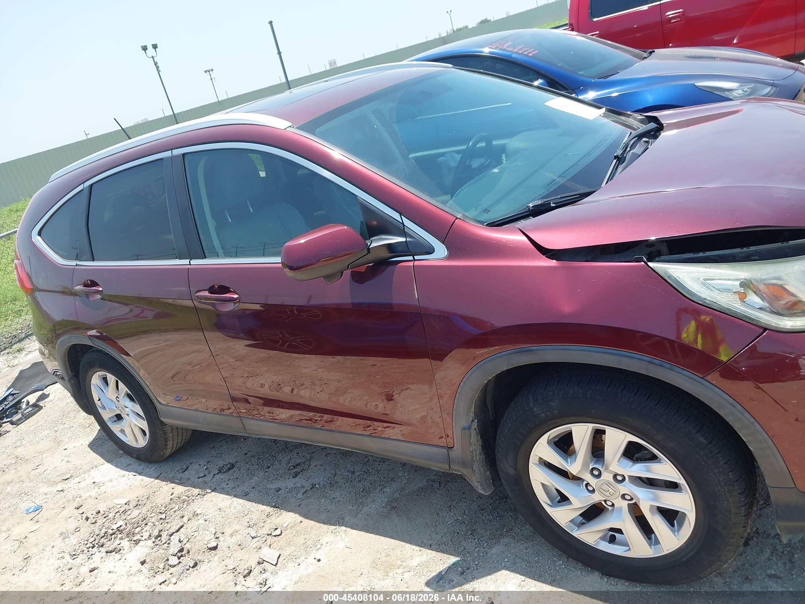 2015 Honda Cr-v Ex-l Maroon vin: 5J6RM4H74FL004395