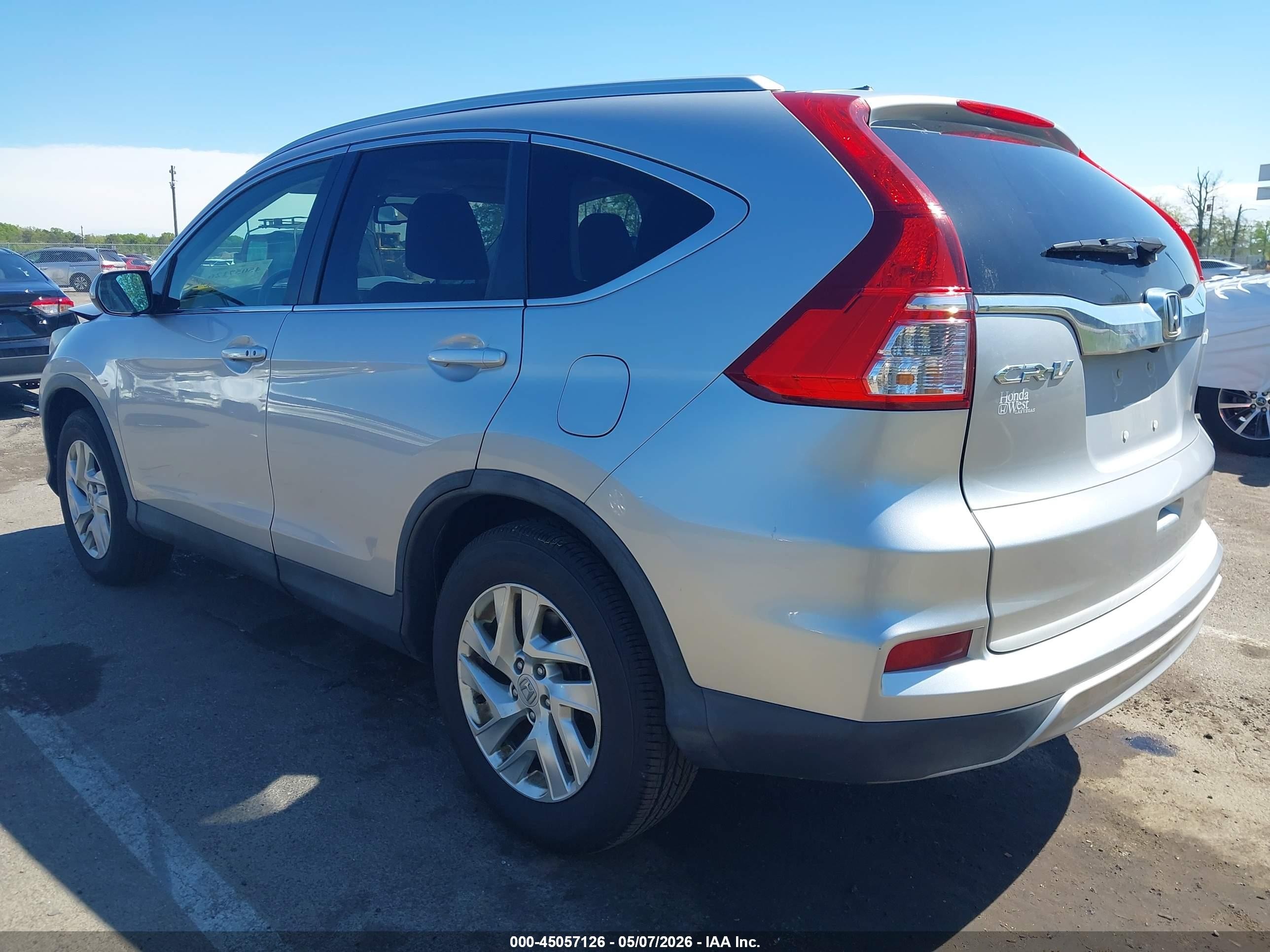 2015 Honda Cr-v Ex-l Silver vin: 5J6RM4H74FL005014