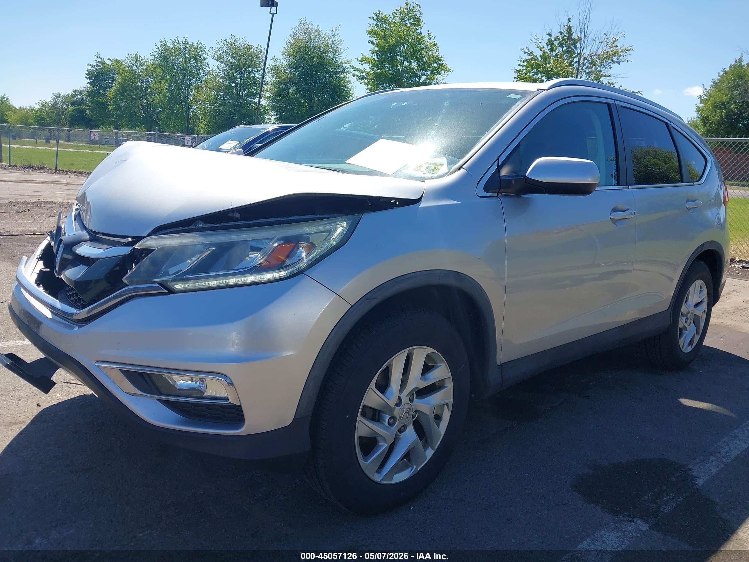 2015 Honda Cr-v Ex-l Silver vin: 5J6RM4H74FL005014