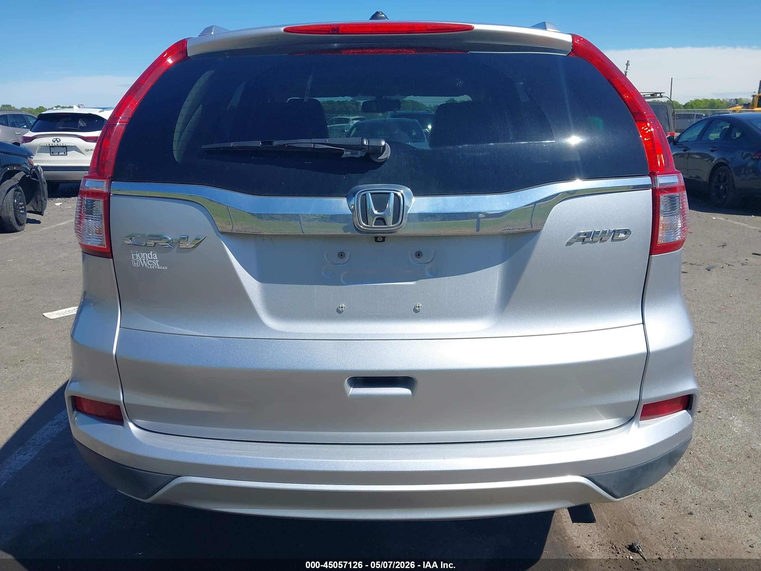 2015 Honda Cr-v Ex-l Silver vin: 5J6RM4H74FL005014