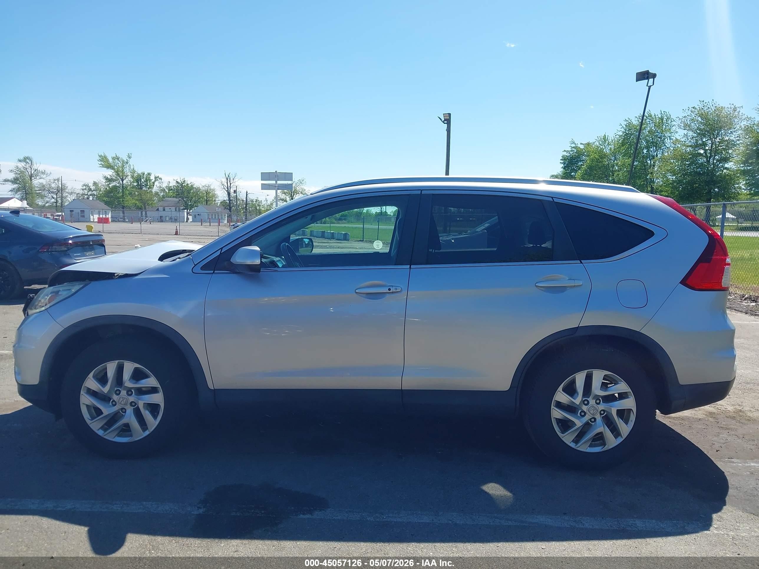 2015 Honda Cr-v Ex-l Silver vin: 5J6RM4H74FL005014