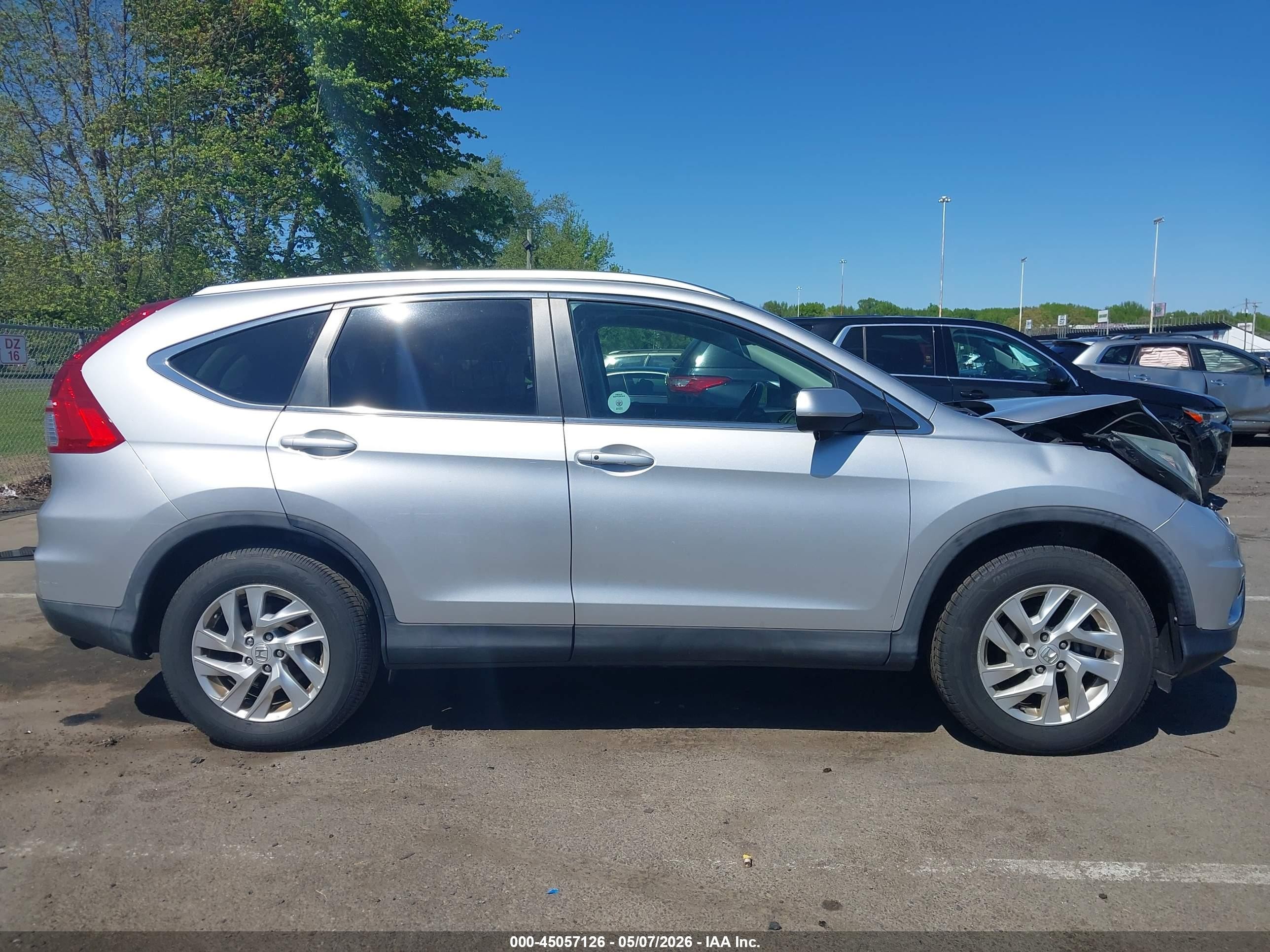 2015 Honda Cr-v Ex-l Silver vin: 5J6RM4H74FL005014