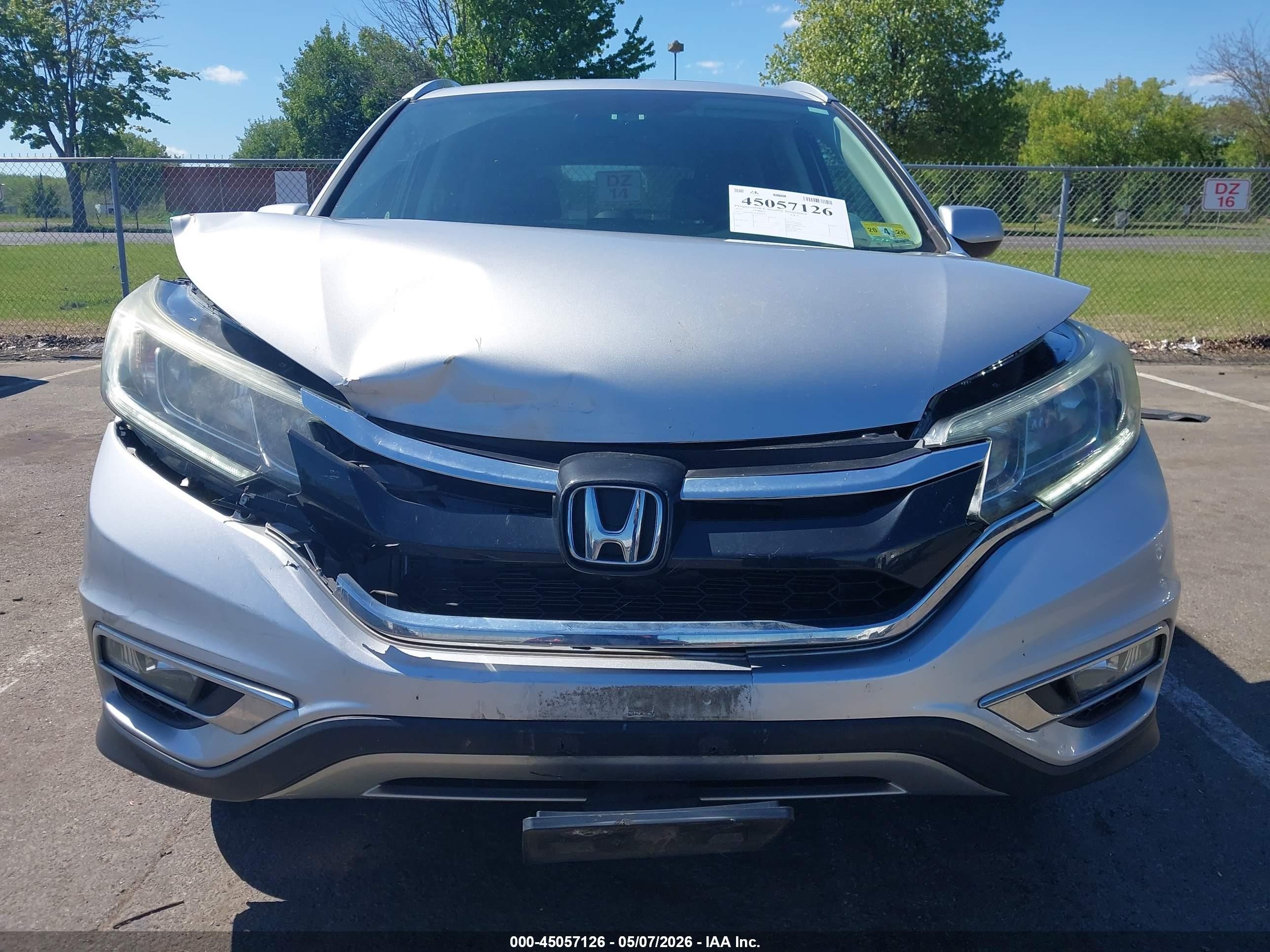 2015 Honda Cr-v Ex-l Silver vin: 5J6RM4H74FL005014
