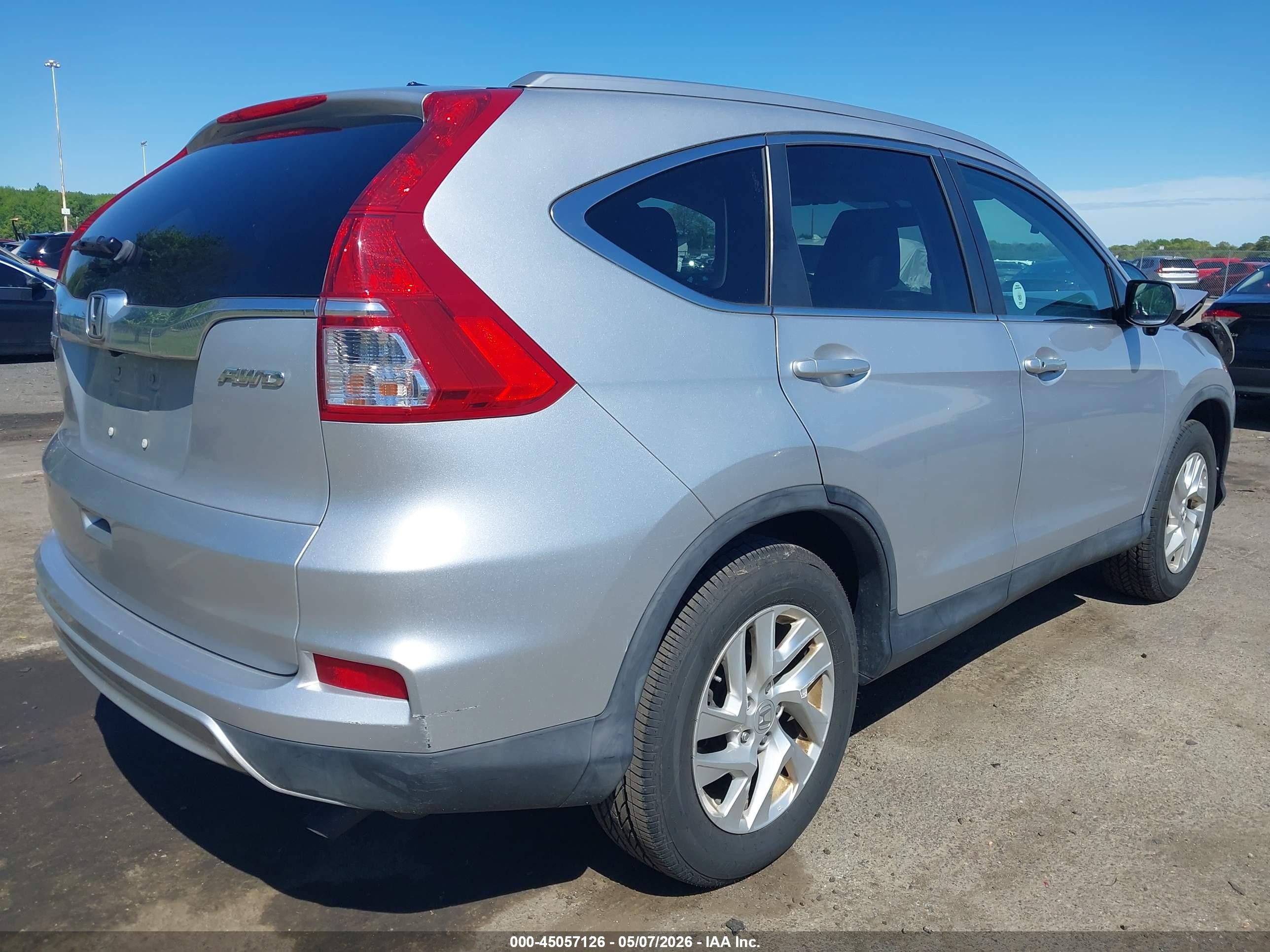 2015 Honda Cr-v Ex-l Silver vin: 5J6RM4H74FL005014