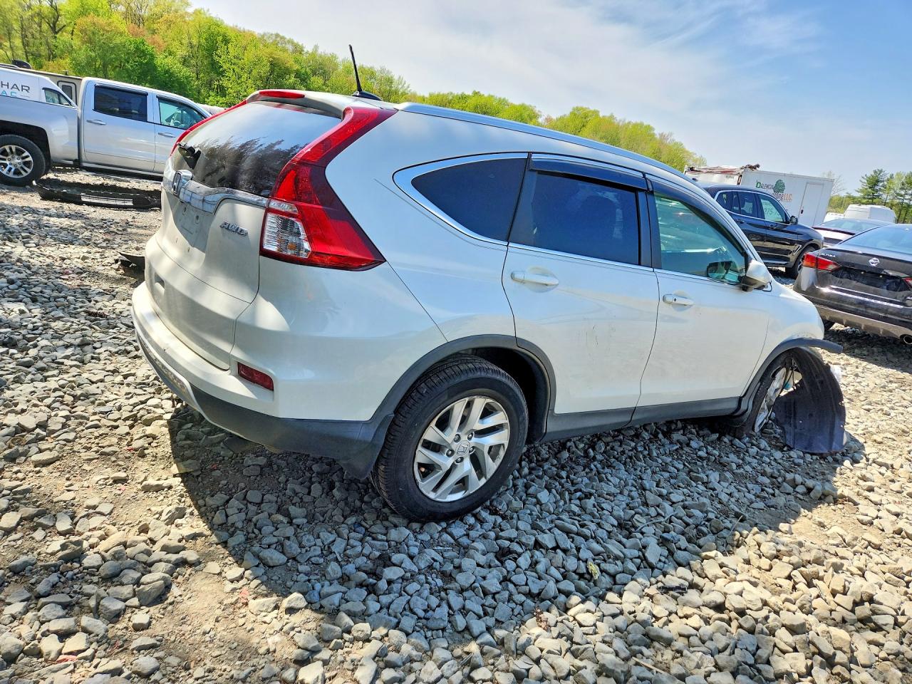 2015 Honda Cr-v Exl White vin: 5J6RM4H74FL018426