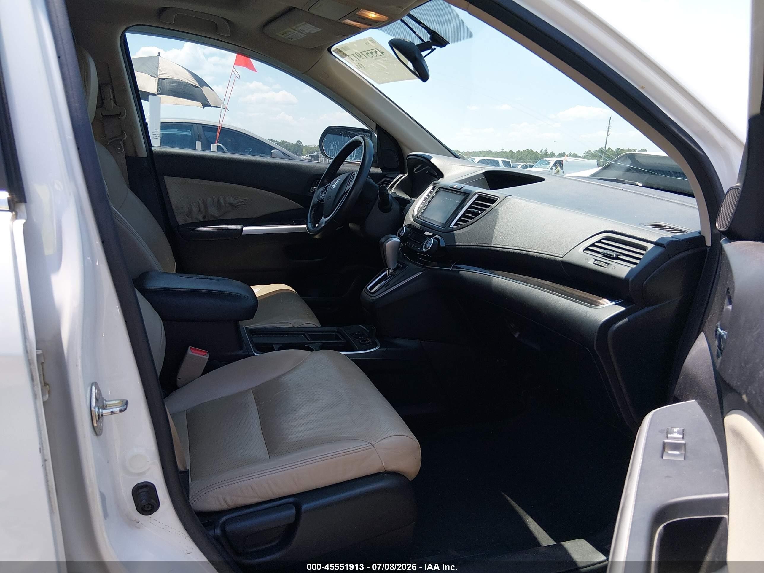 2015 Honda Cr-v Ex-l White vin: 5J6RM4H74FL037994