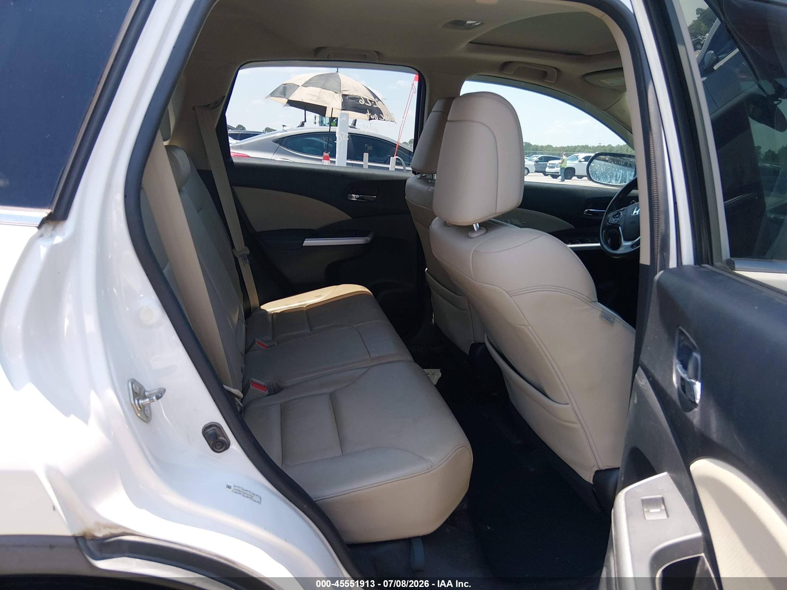 2015 Honda Cr-v Ex-l White vin: 5J6RM4H74FL037994