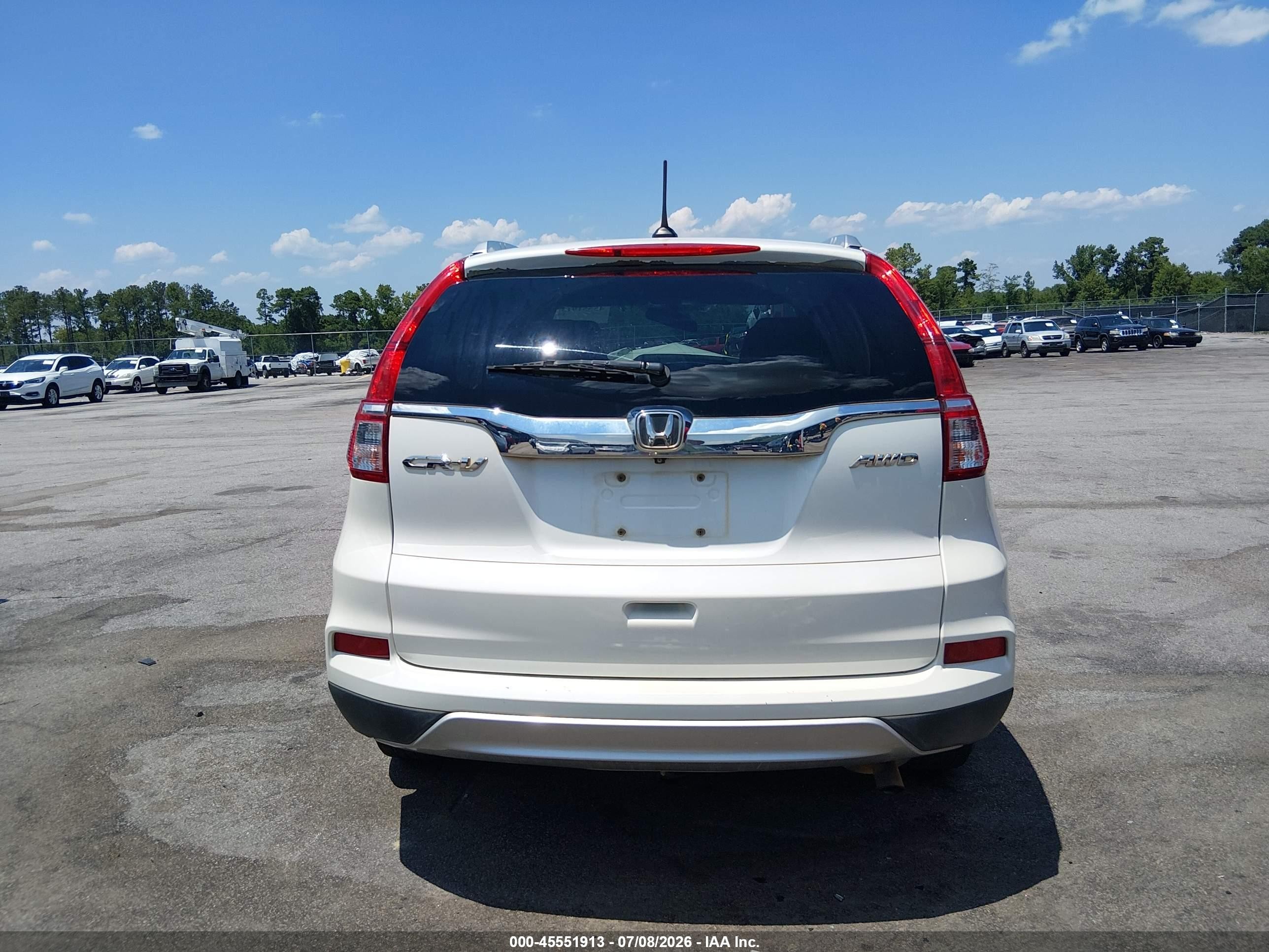 2015 Honda Cr-v Ex-l White vin: 5J6RM4H74FL037994