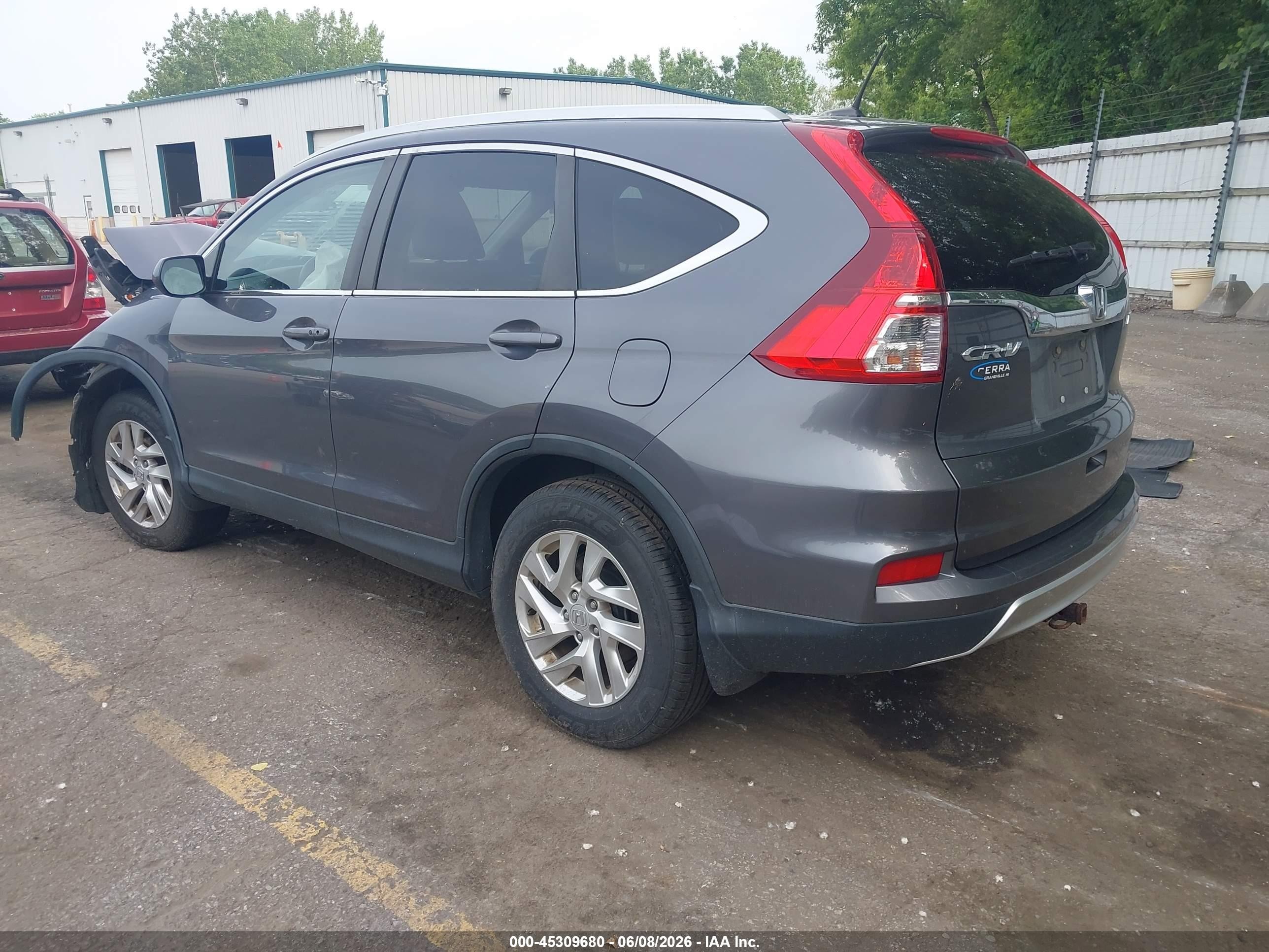 2015 Honda Cr-v Ex-l Gray vin: 5J6RM4H74FL052415