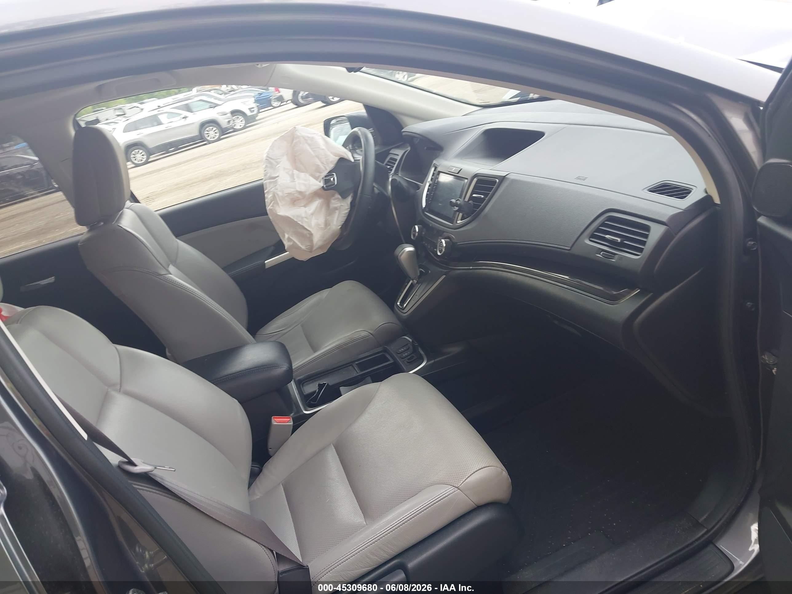 2015 Honda Cr-v Ex-l Gray vin: 5J6RM4H74FL052415