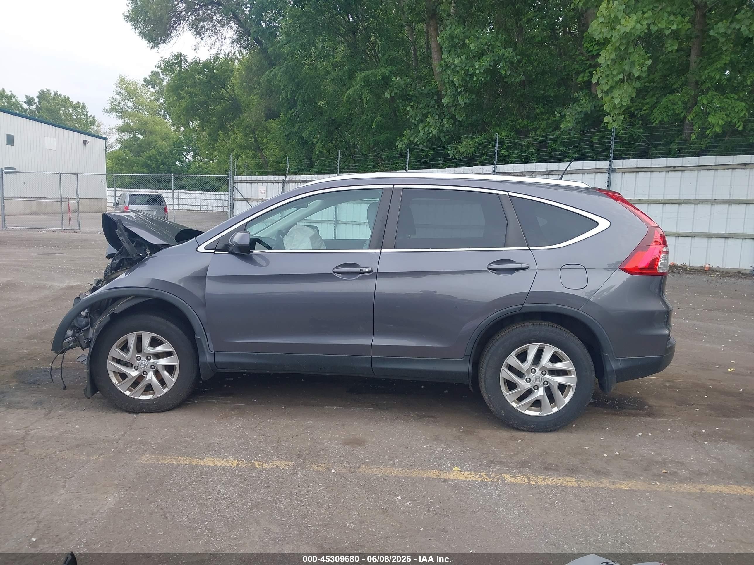 2015 Honda Cr-v Ex-l Gray vin: 5J6RM4H74FL052415