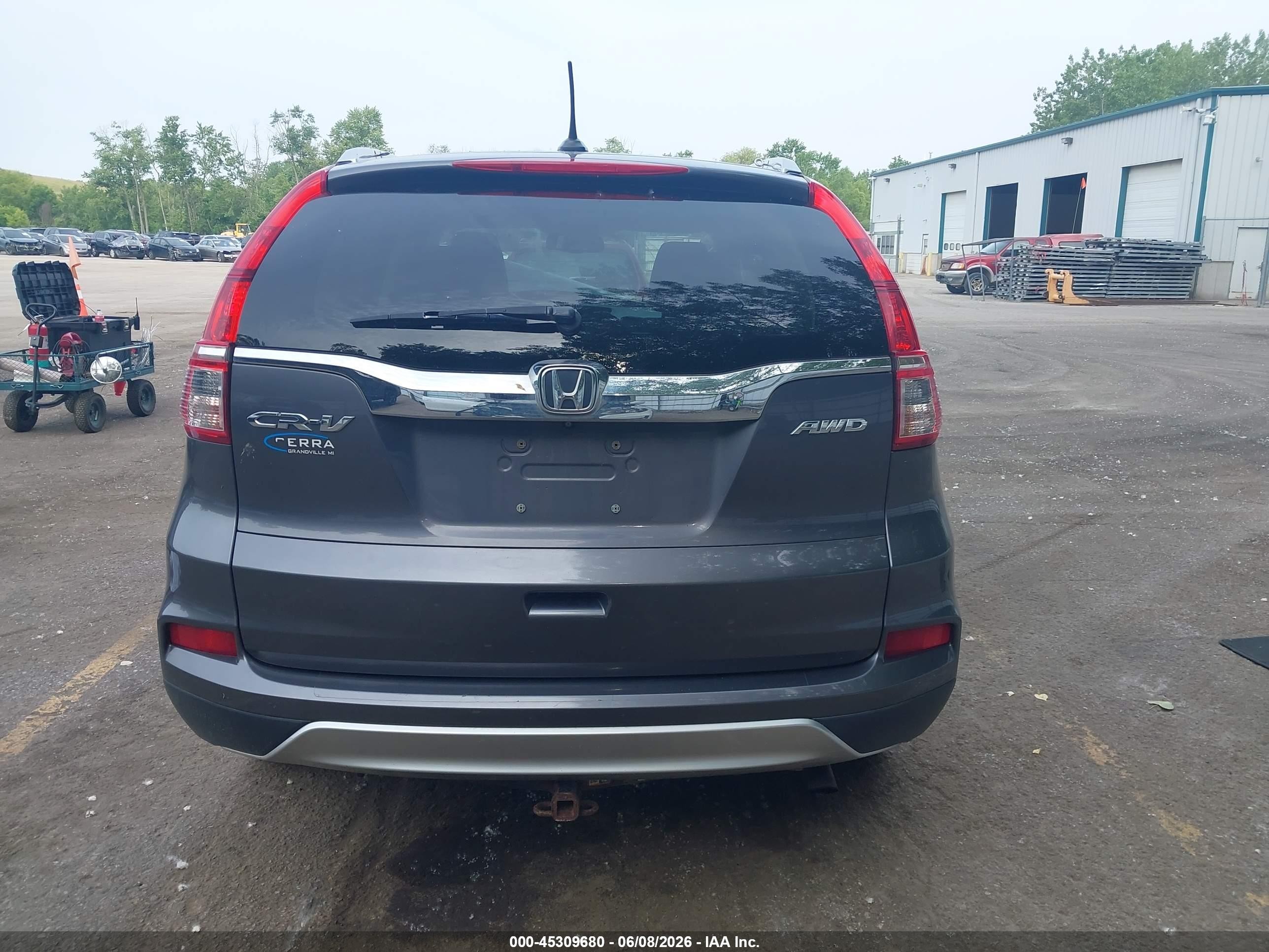 2015 Honda Cr-v Ex-l Gray vin: 5J6RM4H74FL052415