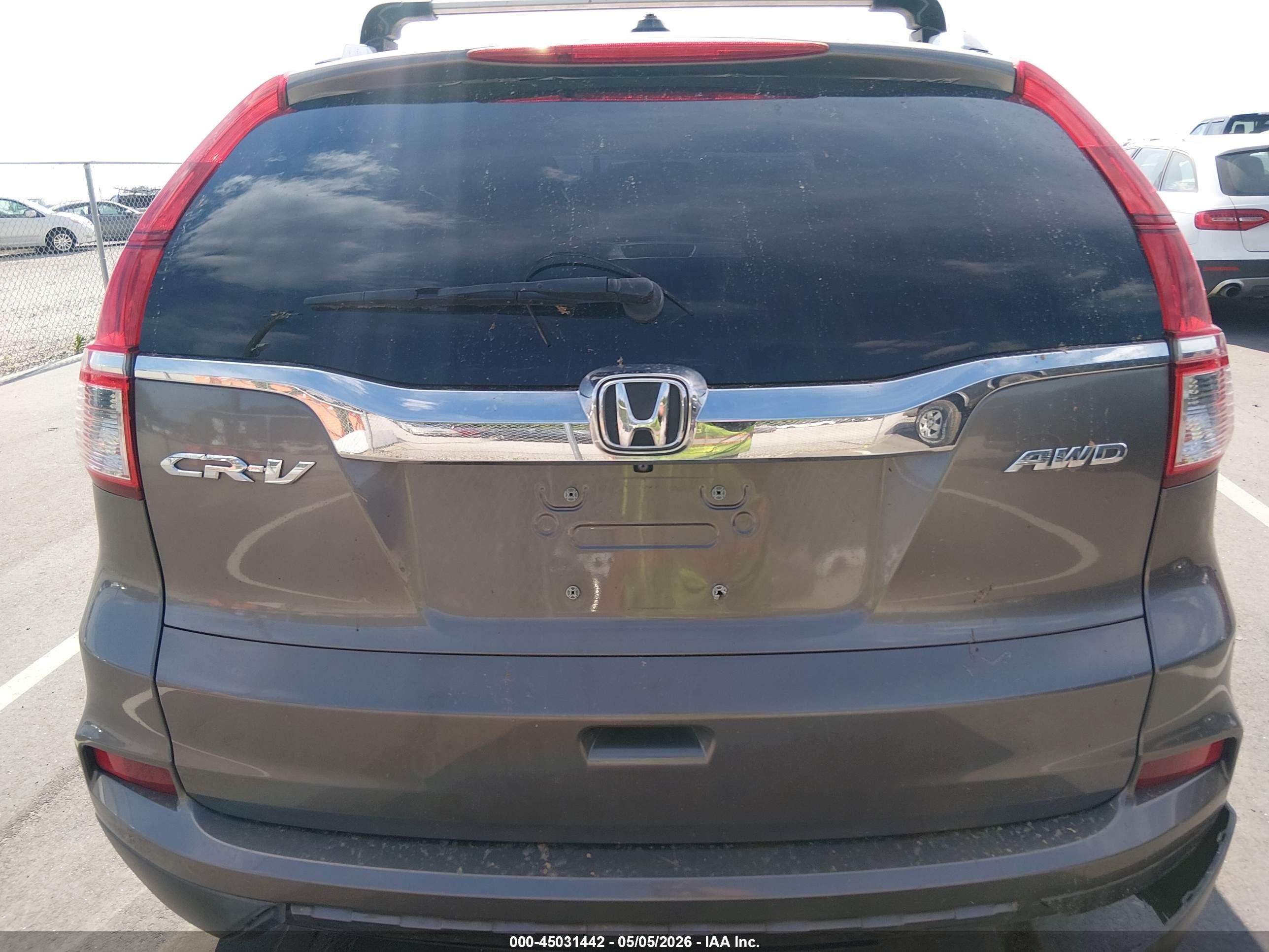 2015 Honda Cr-v Exl Gray vin: 5J6RM4H74FL063088
