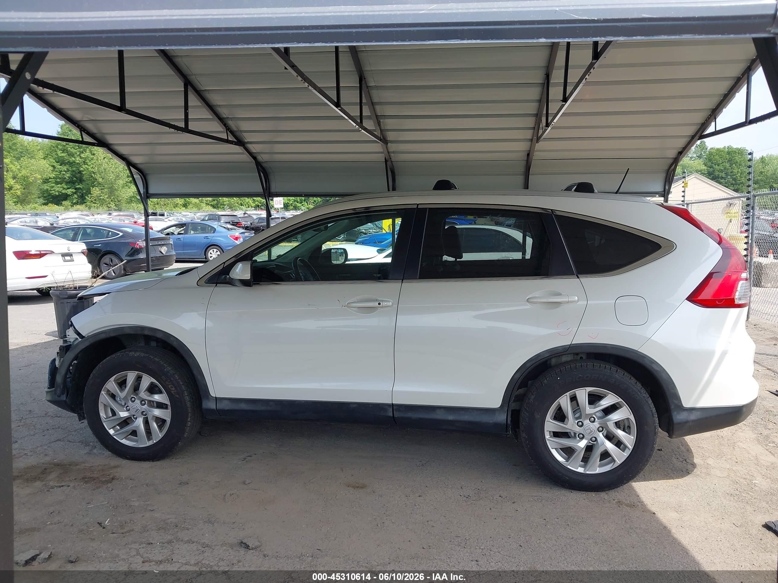 2015 Honda Cr-v Ex-l White vin: 5J6RM4H74FL068033