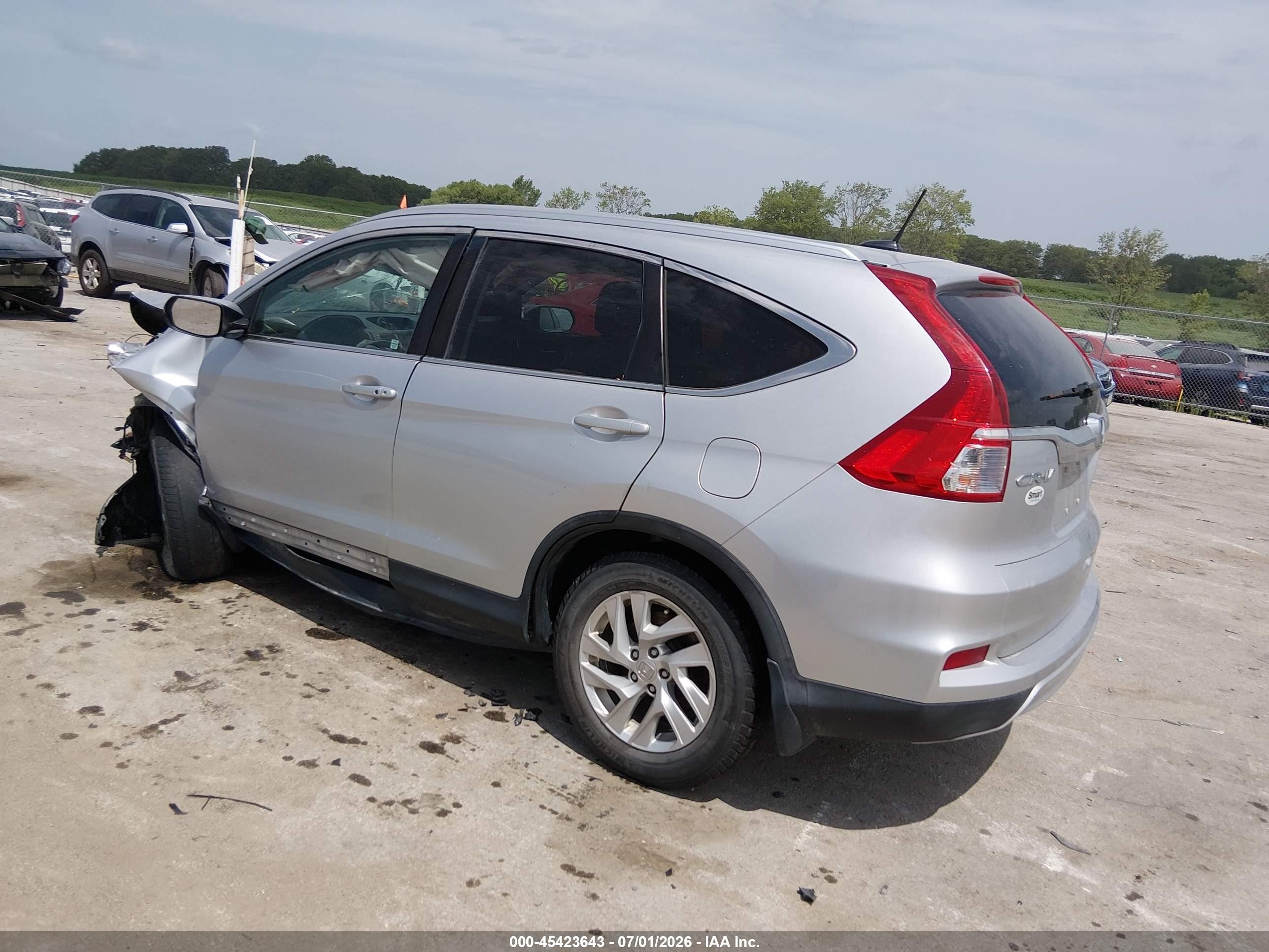 2015 Honda Cr-v Ex-l Silver vin: 5J6RM4H74FL107106