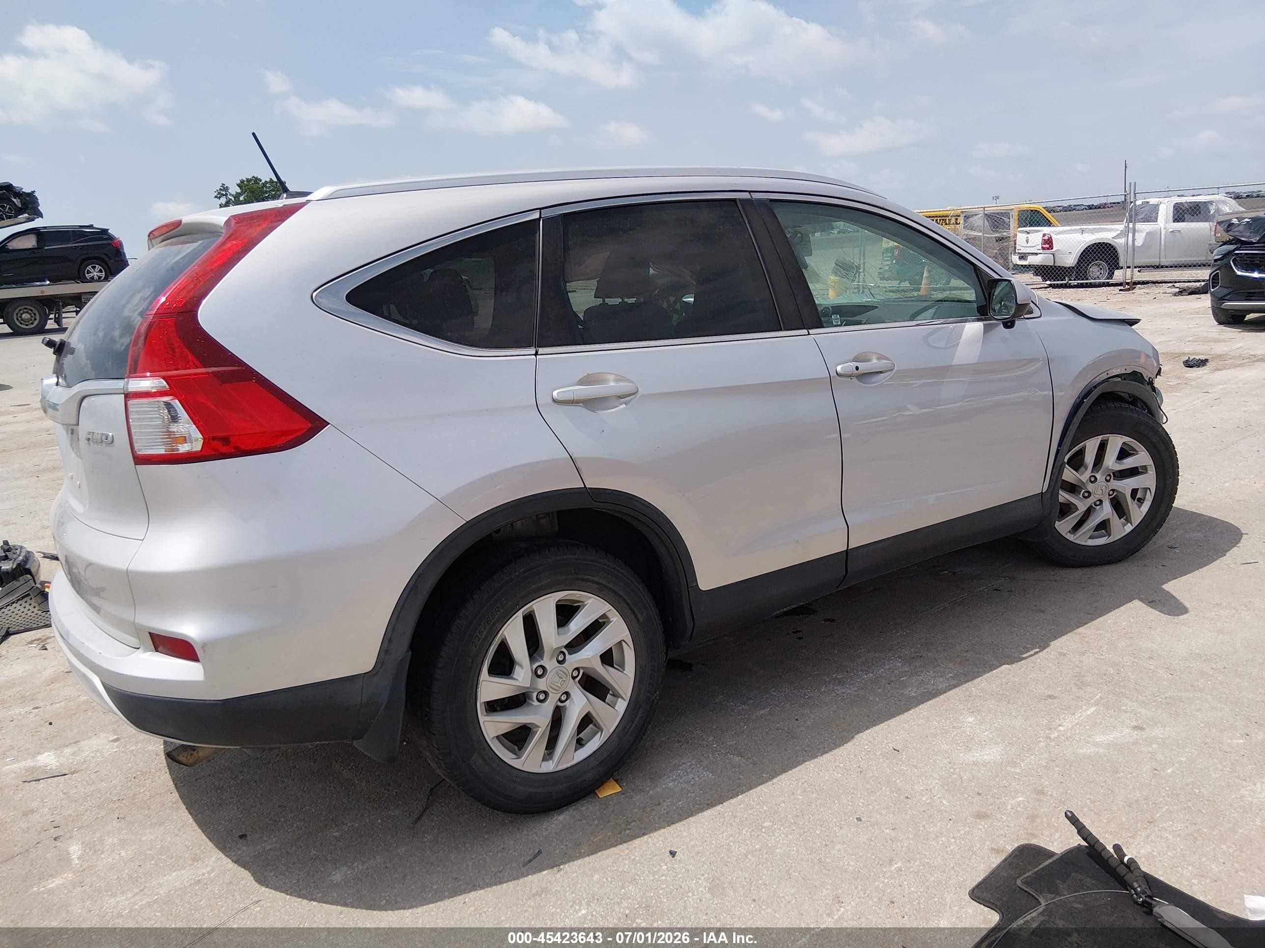 2015 Honda Cr-v Ex-l Silver vin: 5J6RM4H74FL107106