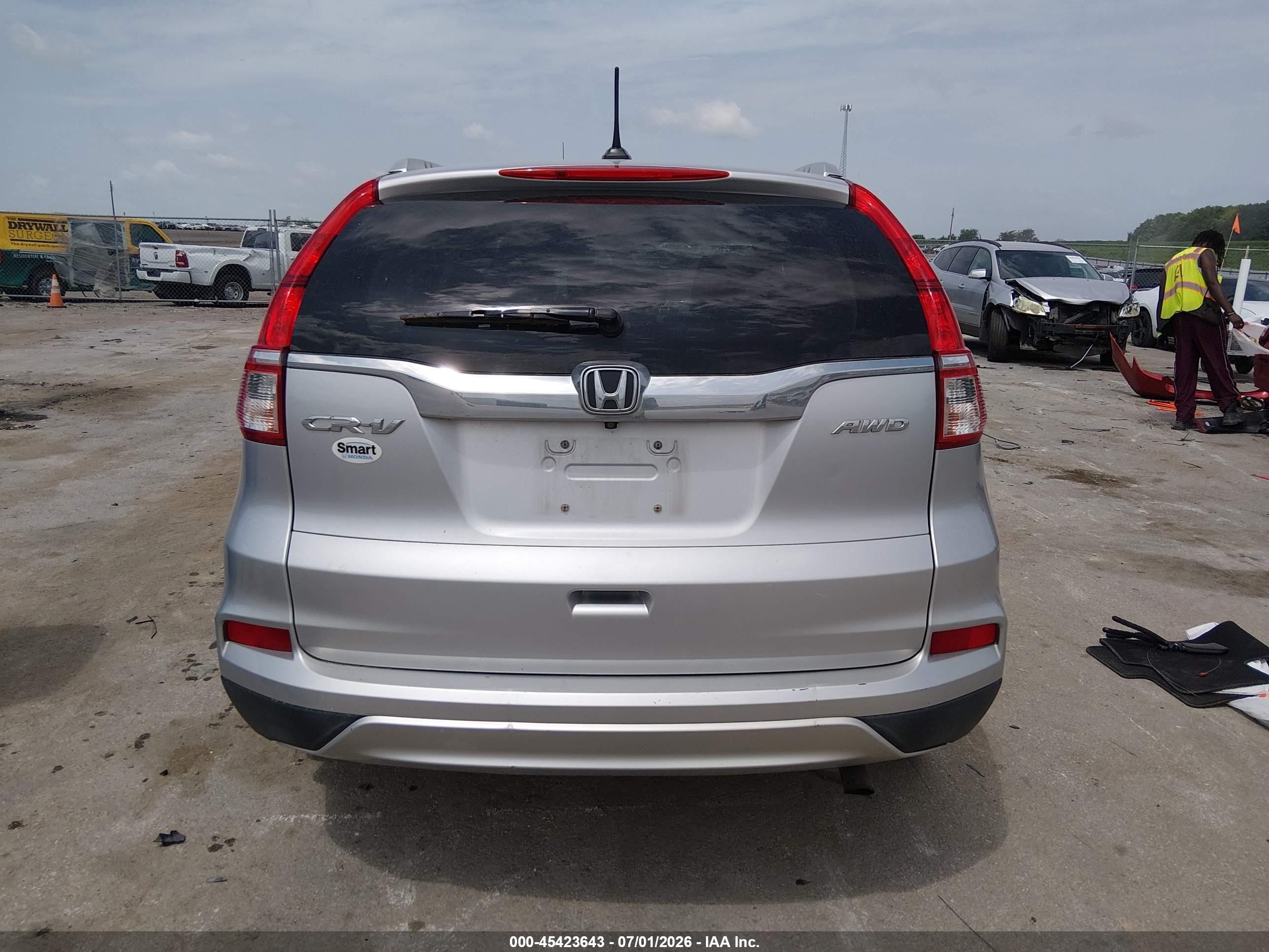 2015 Honda Cr-v Ex-l Silver vin: 5J6RM4H74FL107106