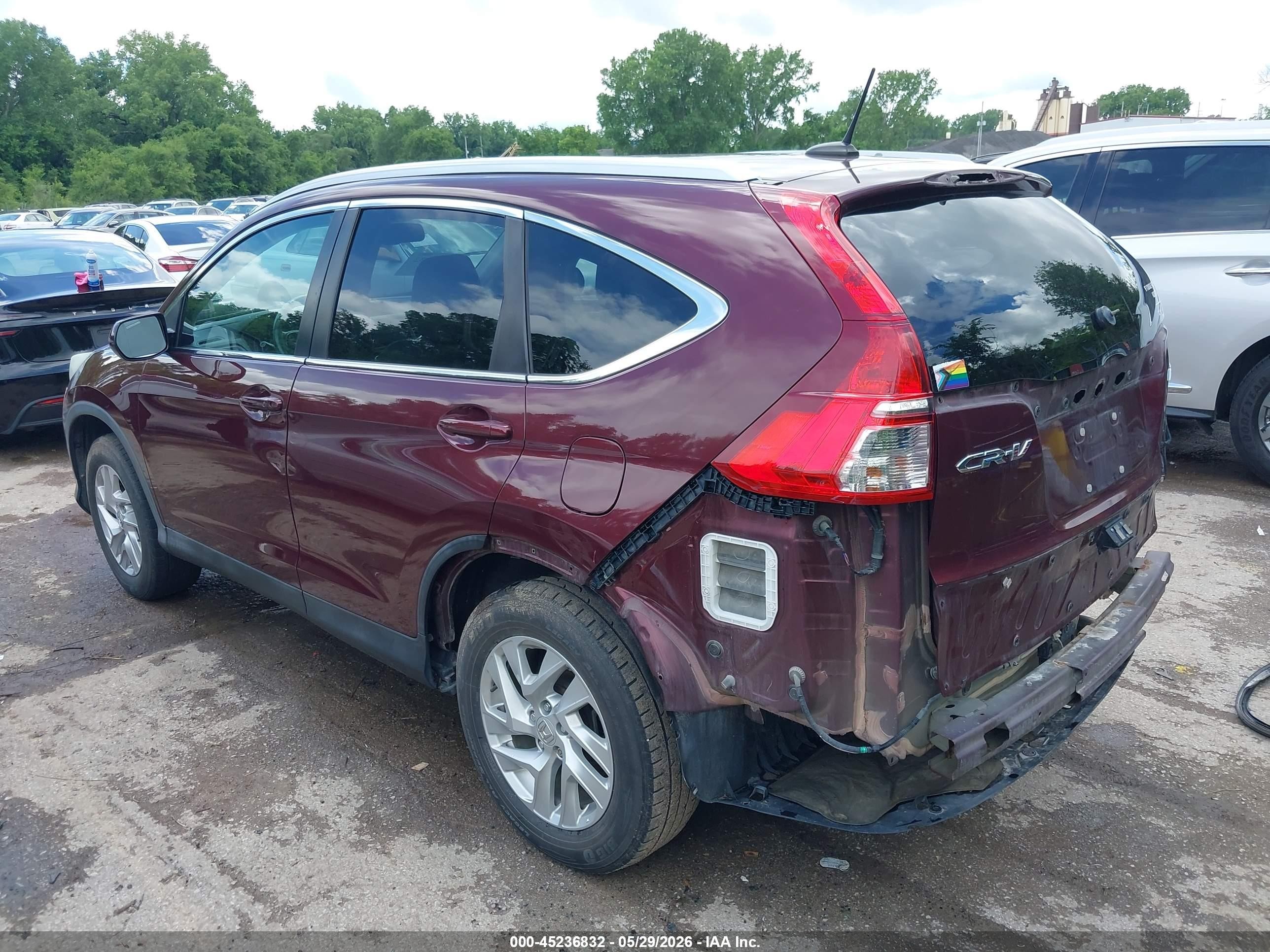 2016 Honda Cr-v Ex-l Red vin: 5J6RM4H74GL070429