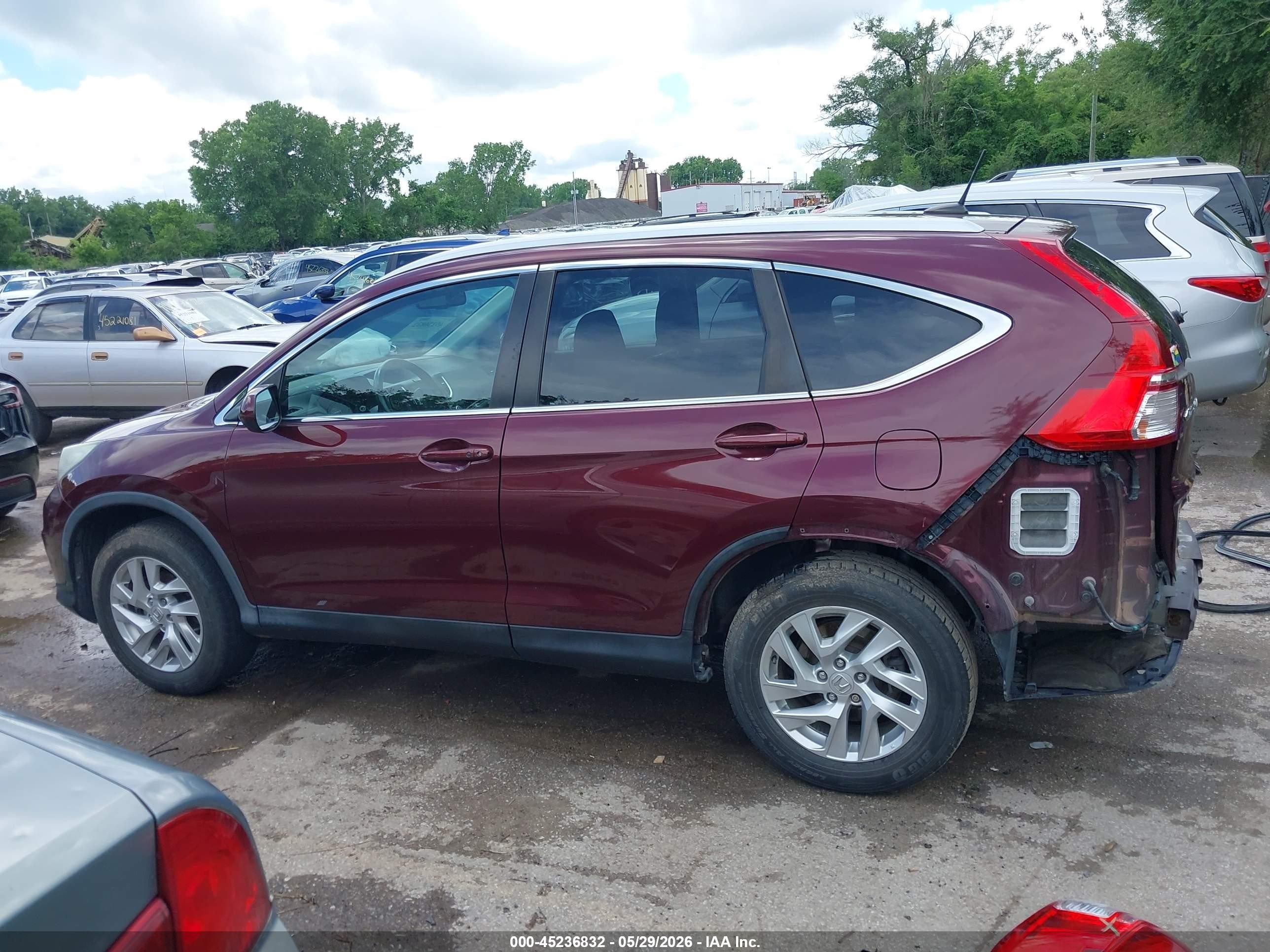 2016 Honda Cr-v Ex-l Red vin: 5J6RM4H74GL070429