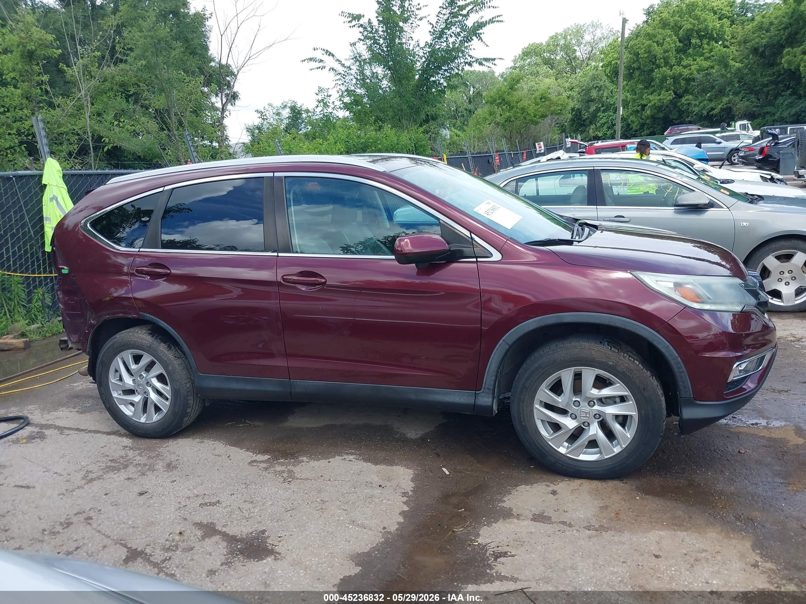 2016 Honda Cr-v Ex-l Red vin: 5J6RM4H74GL070429