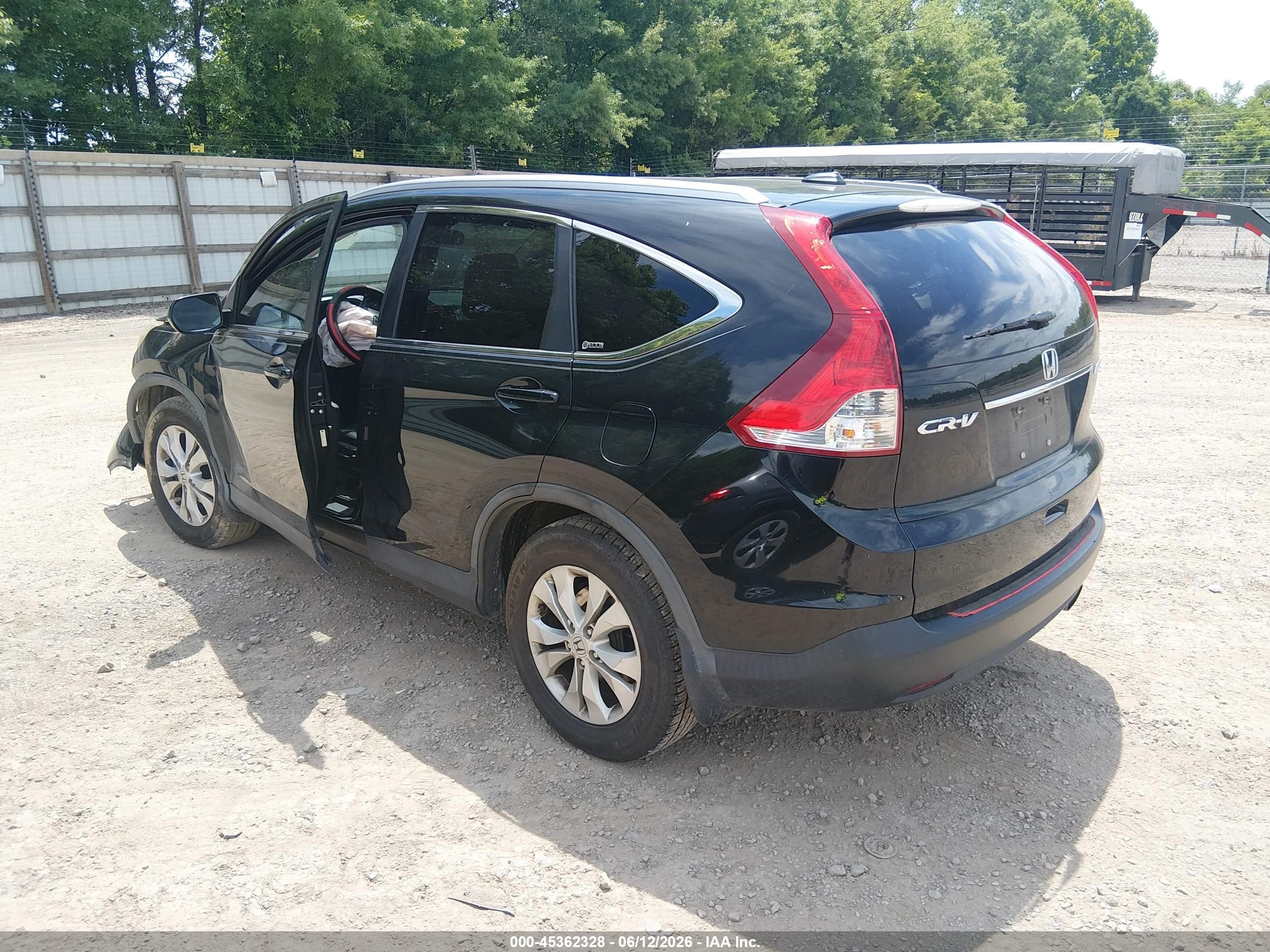 2012 Honda Cr-v Ex-l Black vin: 5J6RM4H75CL002585