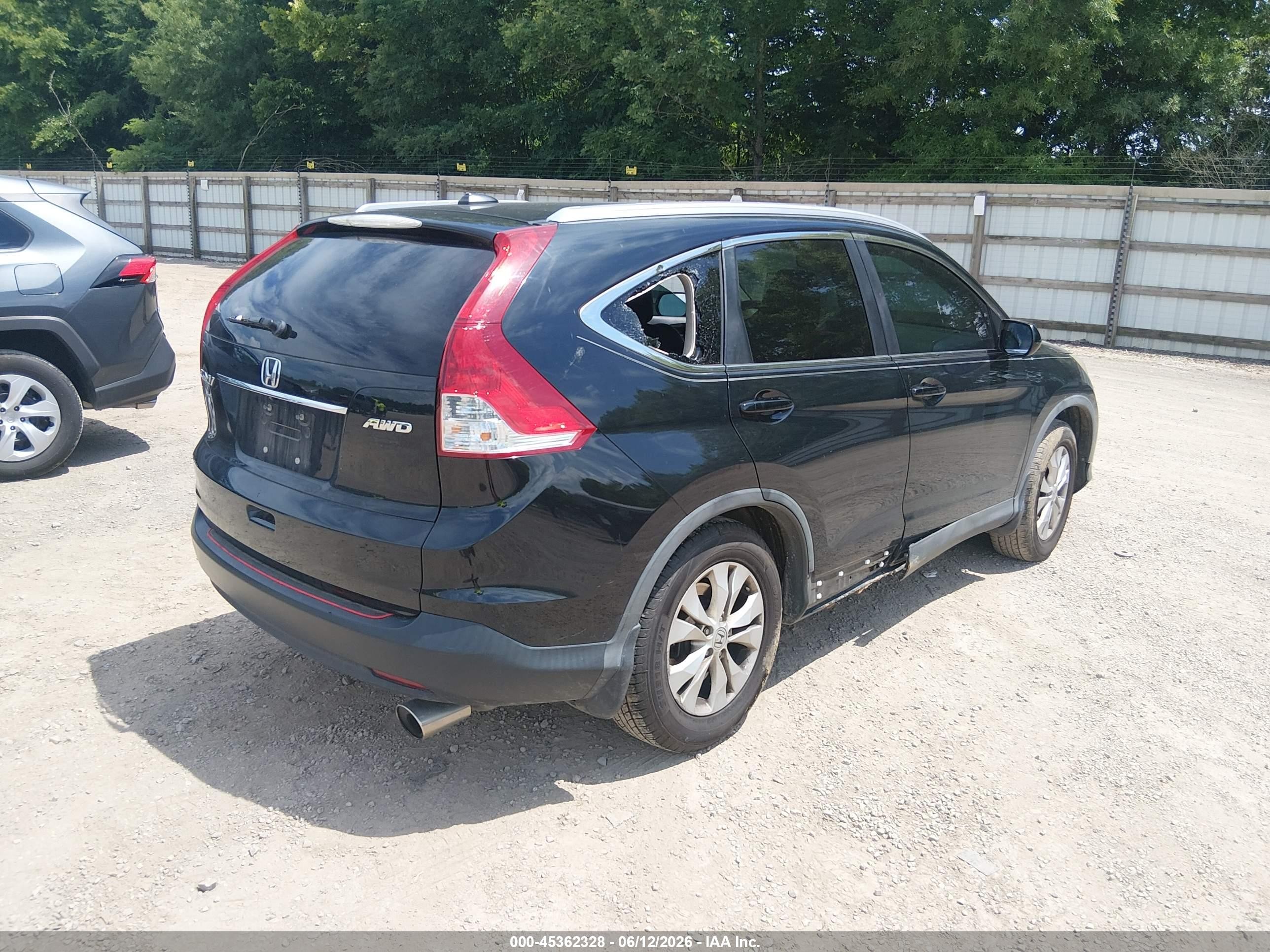 2012 Honda Cr-v Ex-l Black vin: 5J6RM4H75CL002585