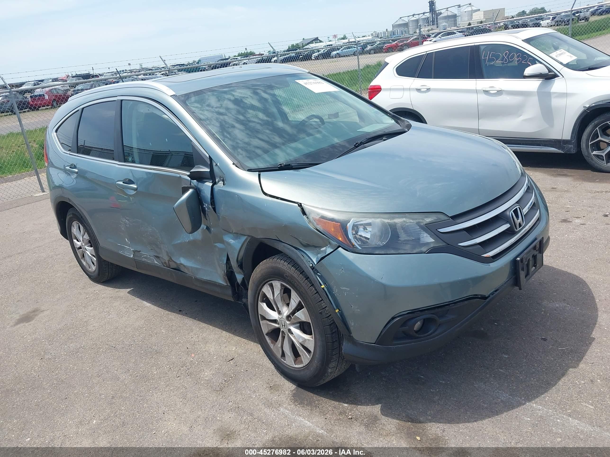 2012 Honda Cr-v Ex-l Blue vin: 5J6RM4H75CL012999