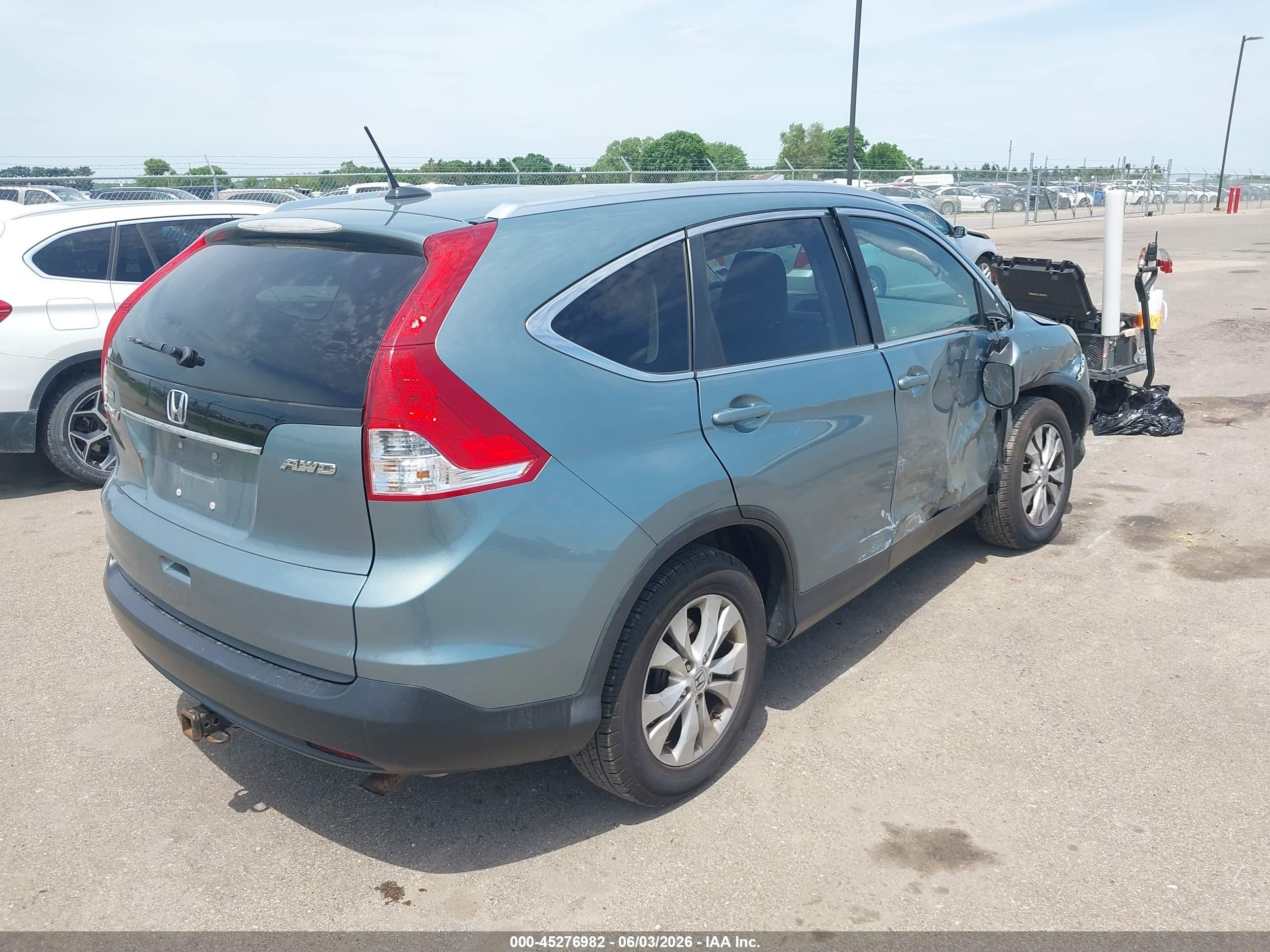 2012 Honda Cr-v Ex-l Blue vin: 5J6RM4H75CL012999
