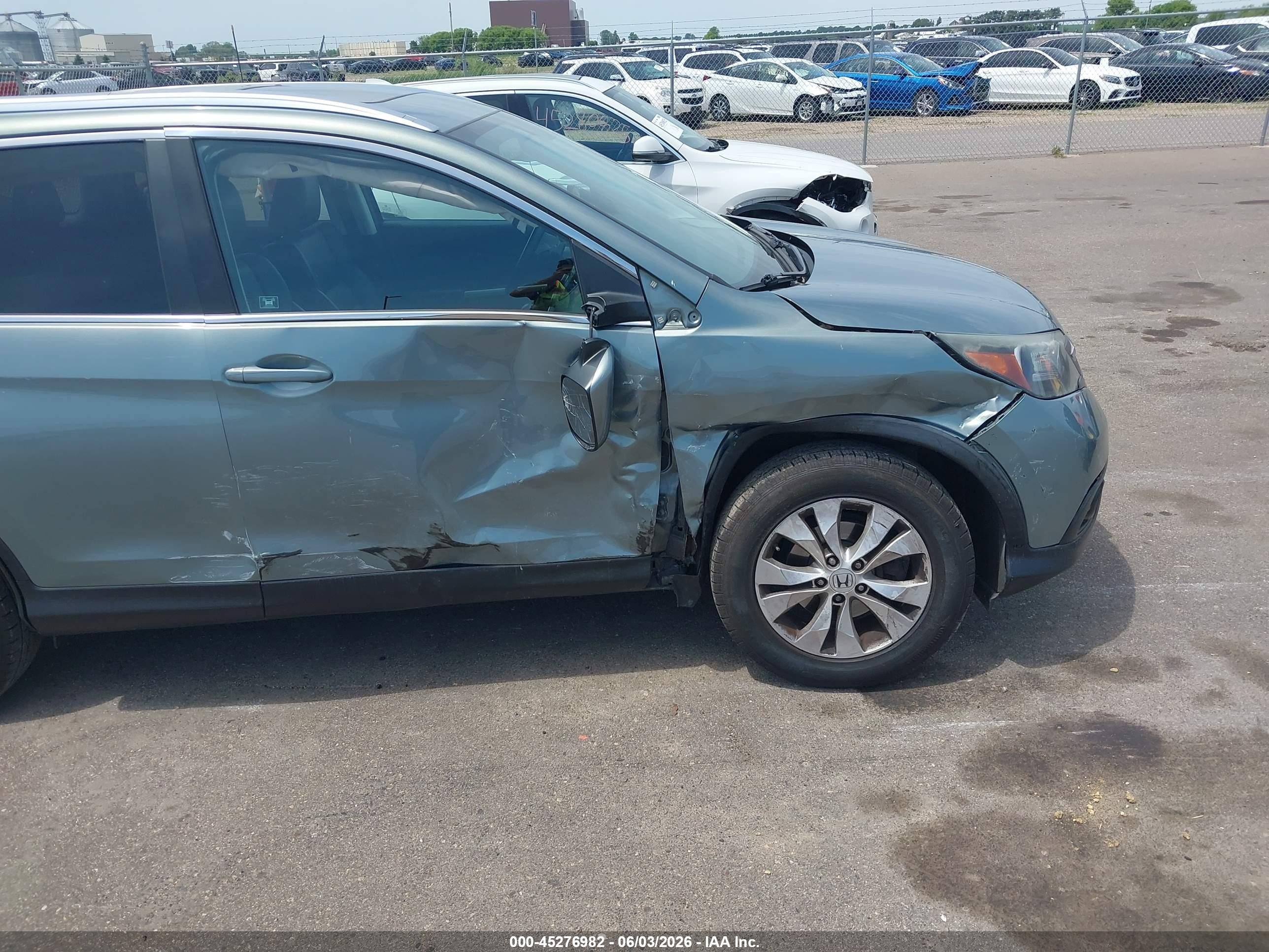 2012 Honda Cr-v Ex-l Blue vin: 5J6RM4H75CL012999
