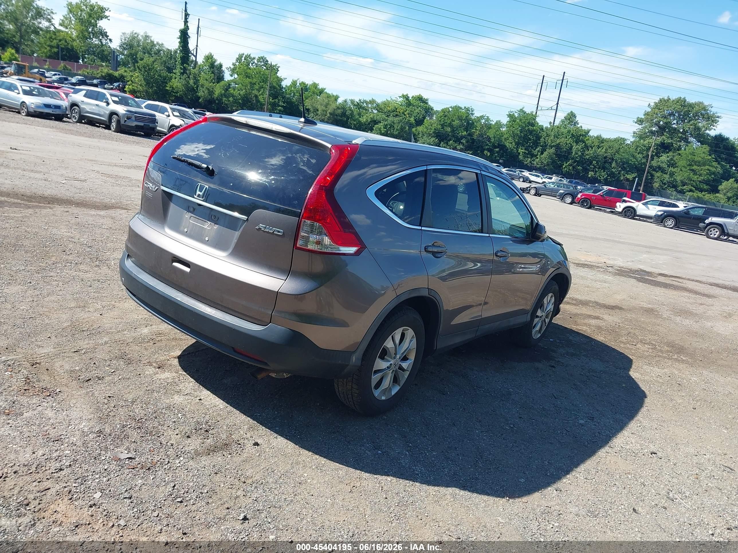 2012 Honda Cr-v Ex-l Gray vin: 5J6RM4H75CL015546