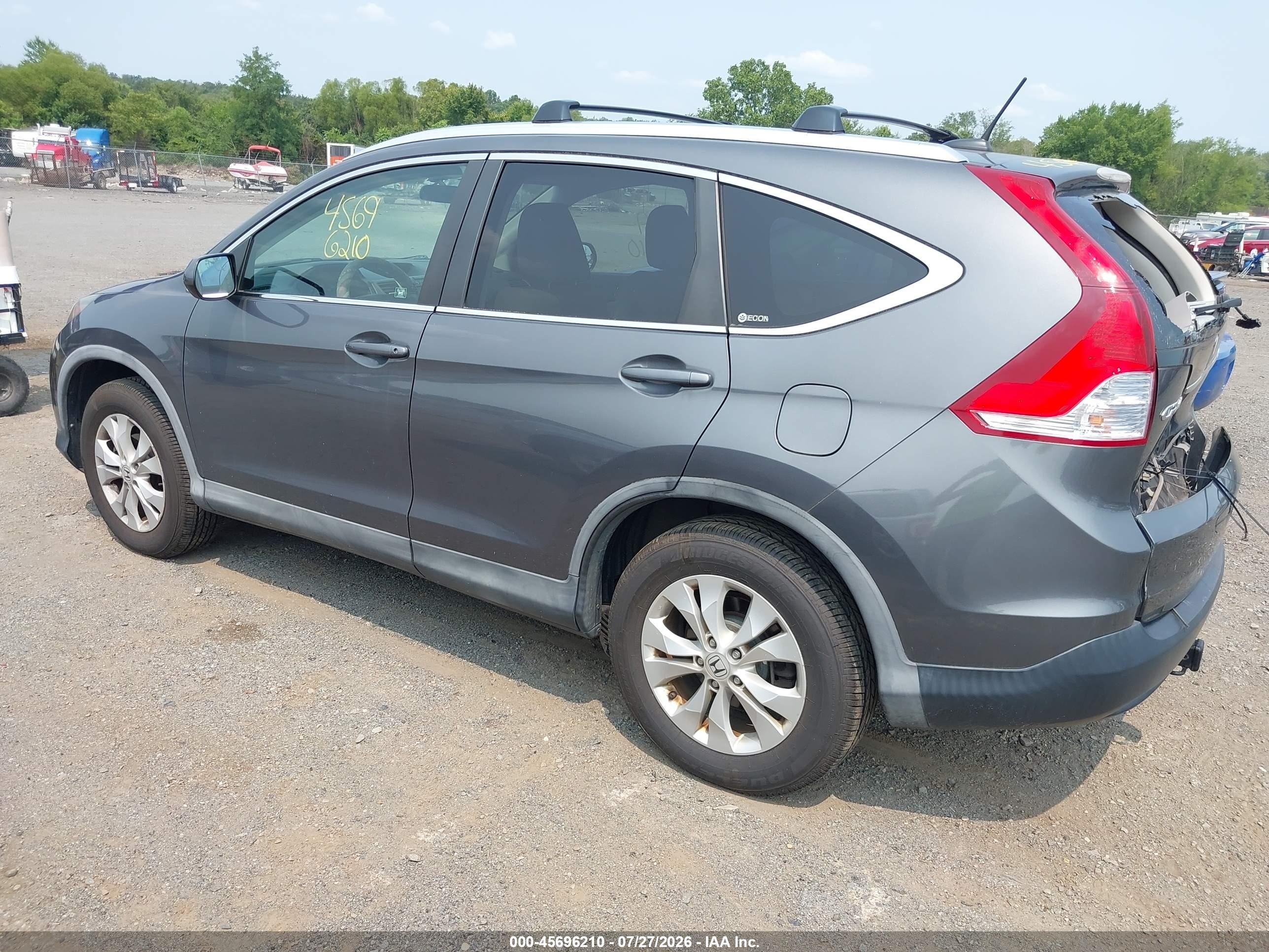 2012 Honda Cr-v Ex-l Серый vin: 5J6RM4H75CL021511