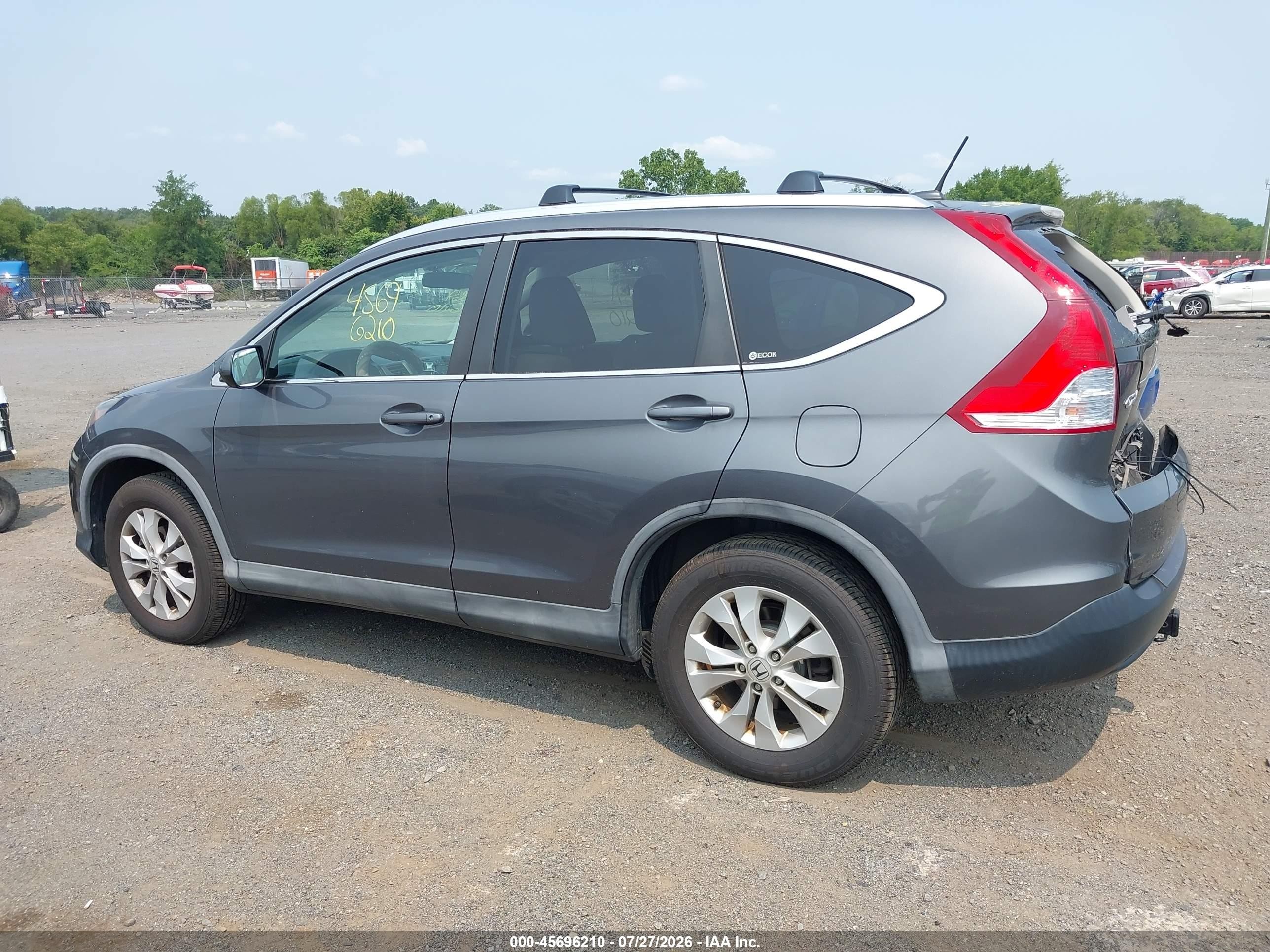 2012 Honda Cr-v Ex-l Серый vin: 5J6RM4H75CL021511