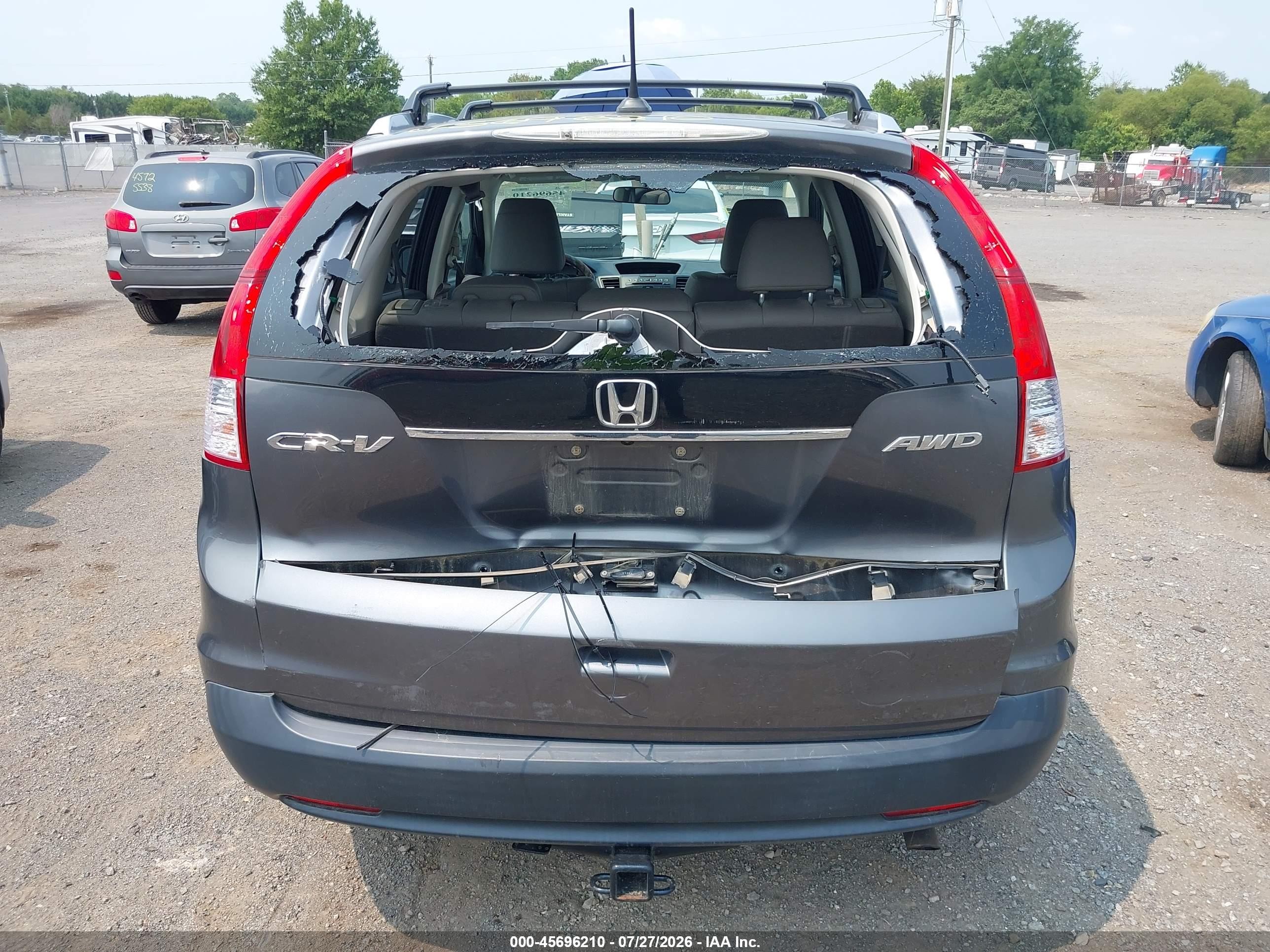 2012 Honda Cr-v Ex-l Серый vin: 5J6RM4H75CL021511