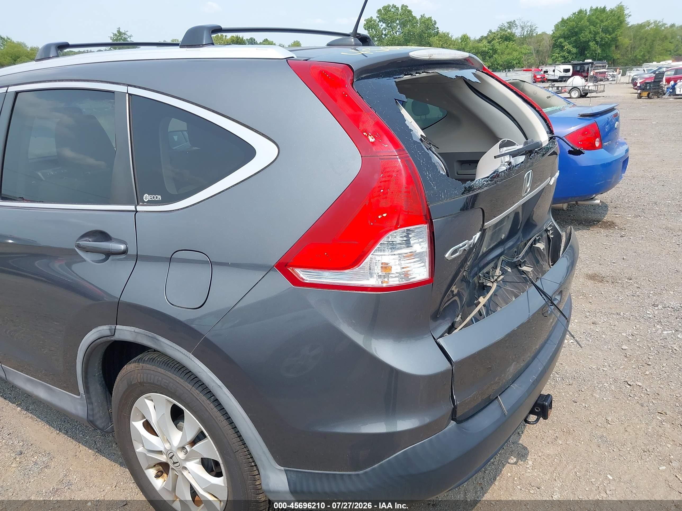 2012 Honda Cr-v Ex-l Серый vin: 5J6RM4H75CL021511