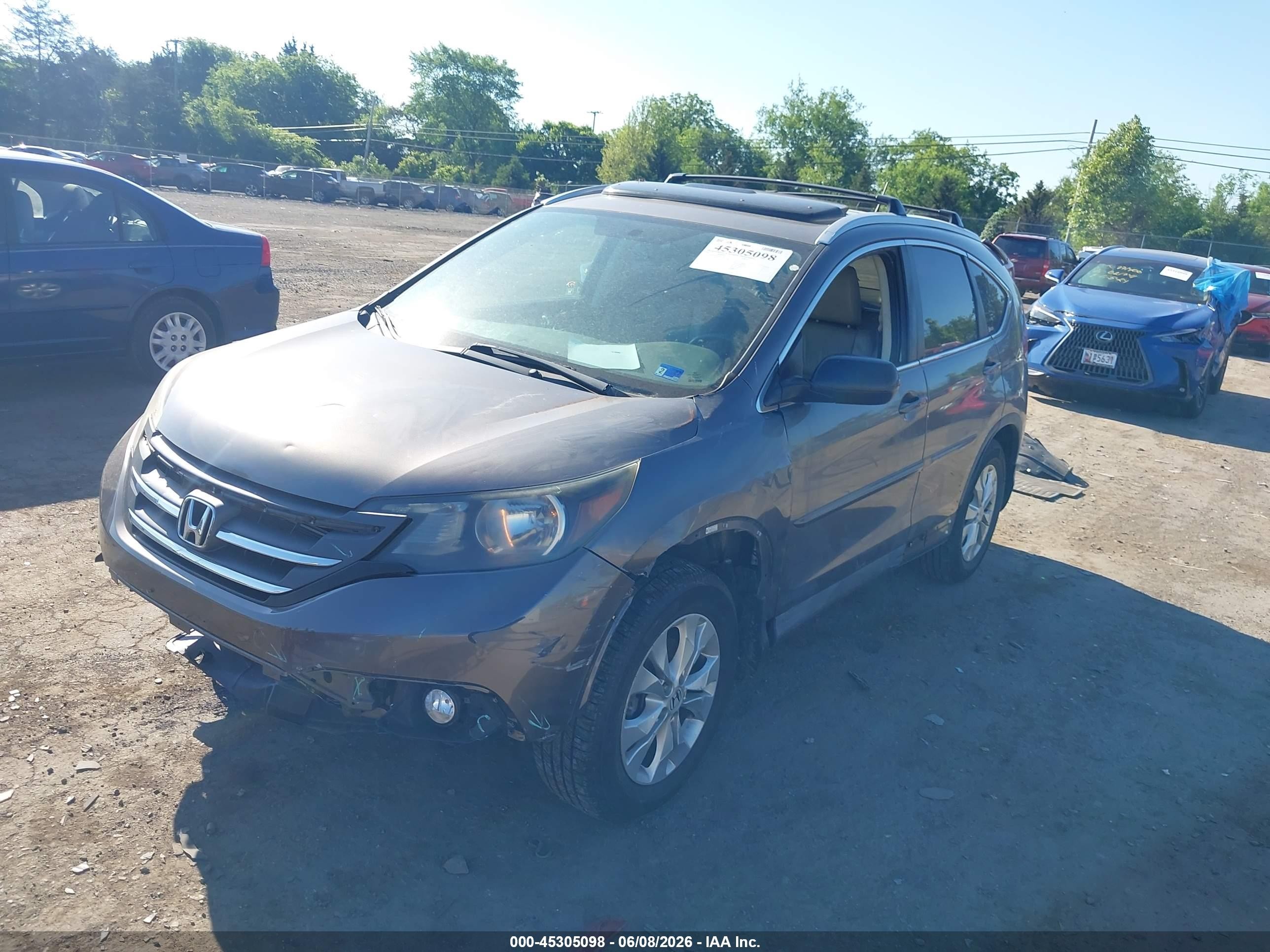 2012 Honda Cr-v Ex-l Brown vin: 5J6RM4H75CL021766