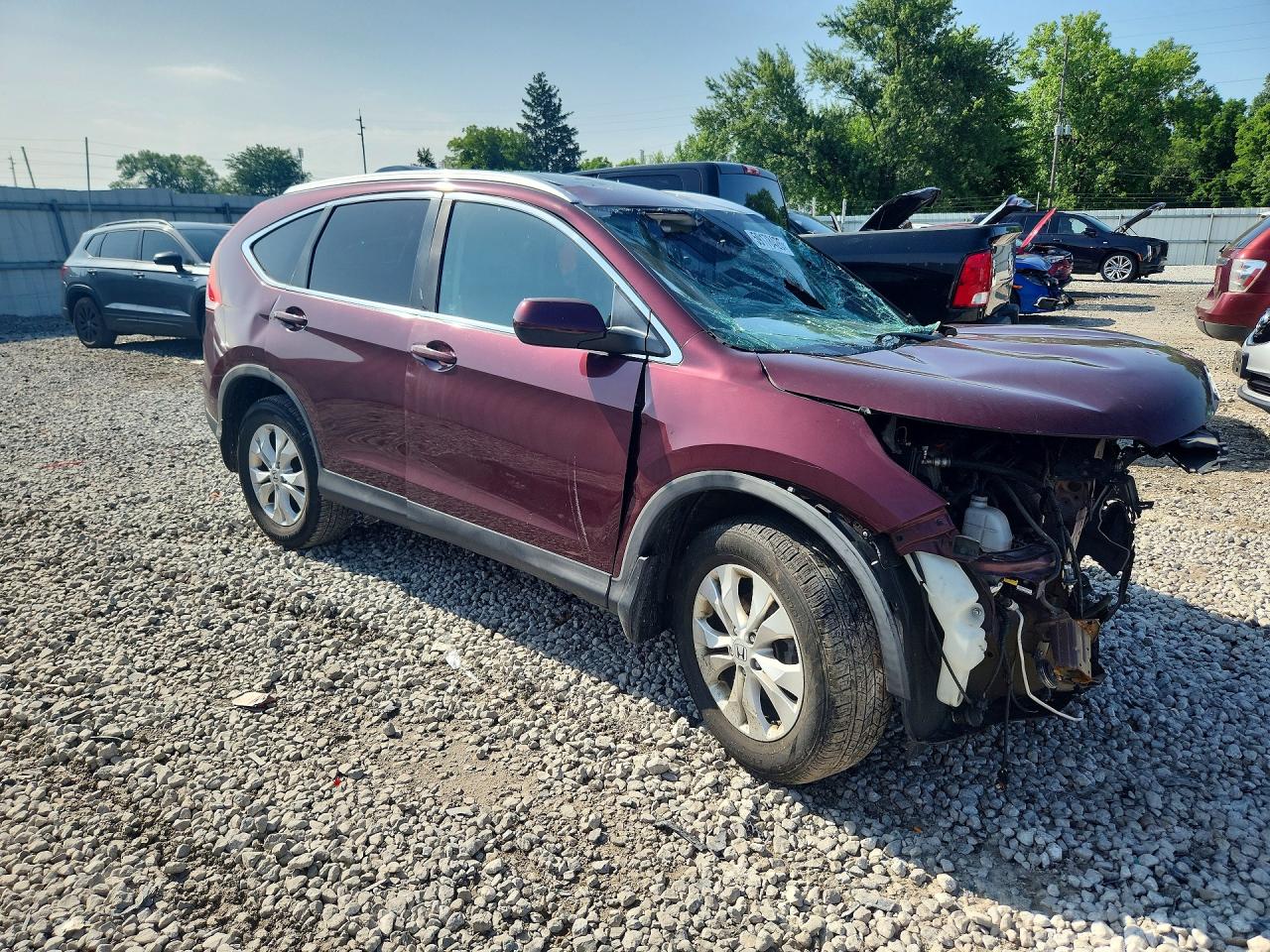2012 Honda Cr-v Exl Purple vin: 5J6RM4H75CL023078