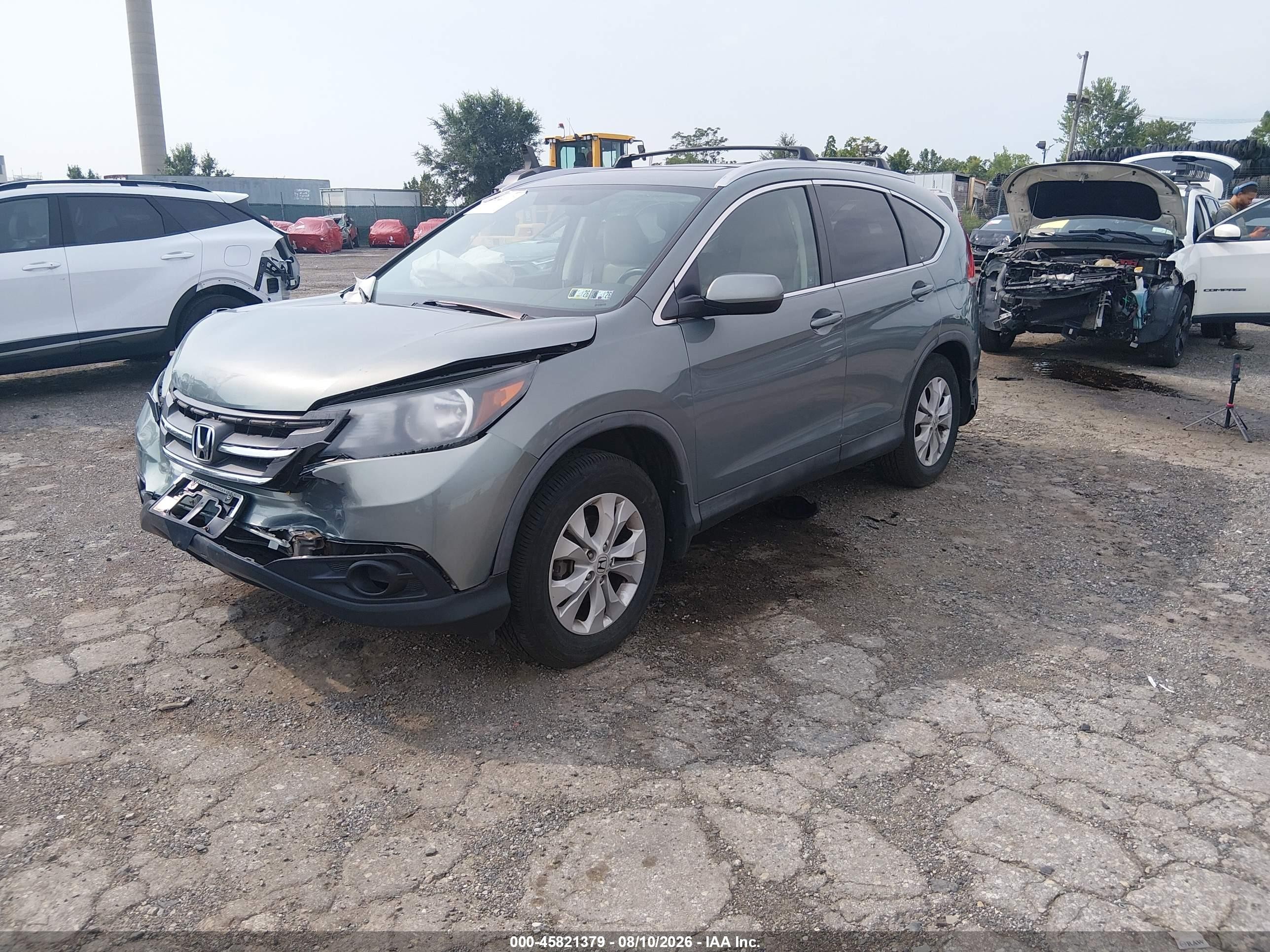 2012 Honda Cr-v Ex-l Green vin: 5J6RM4H75CL024263